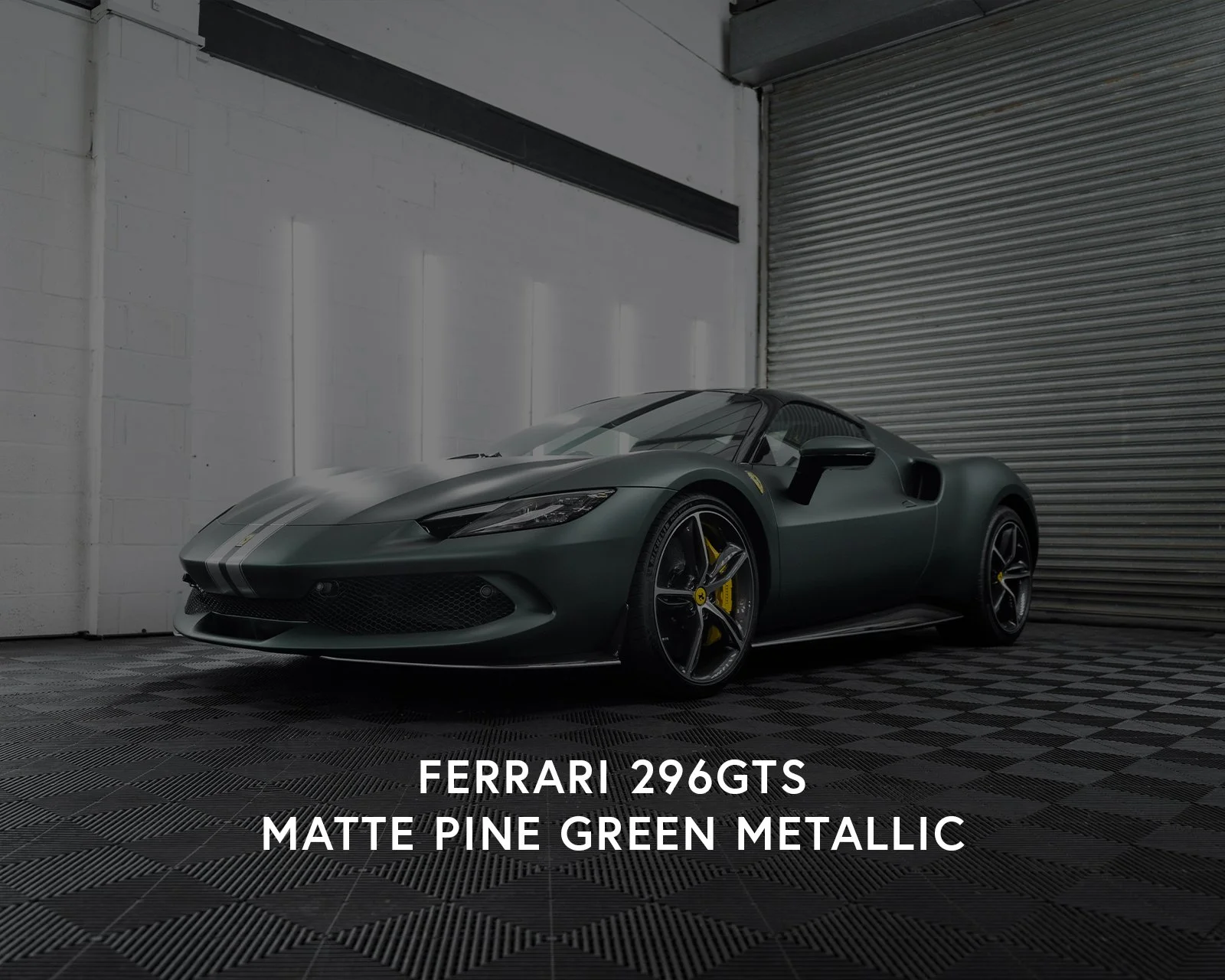 Ferrari 296GTS full external colour change vinyl car wrap 3M 2080 Matte Pine Green Metallic