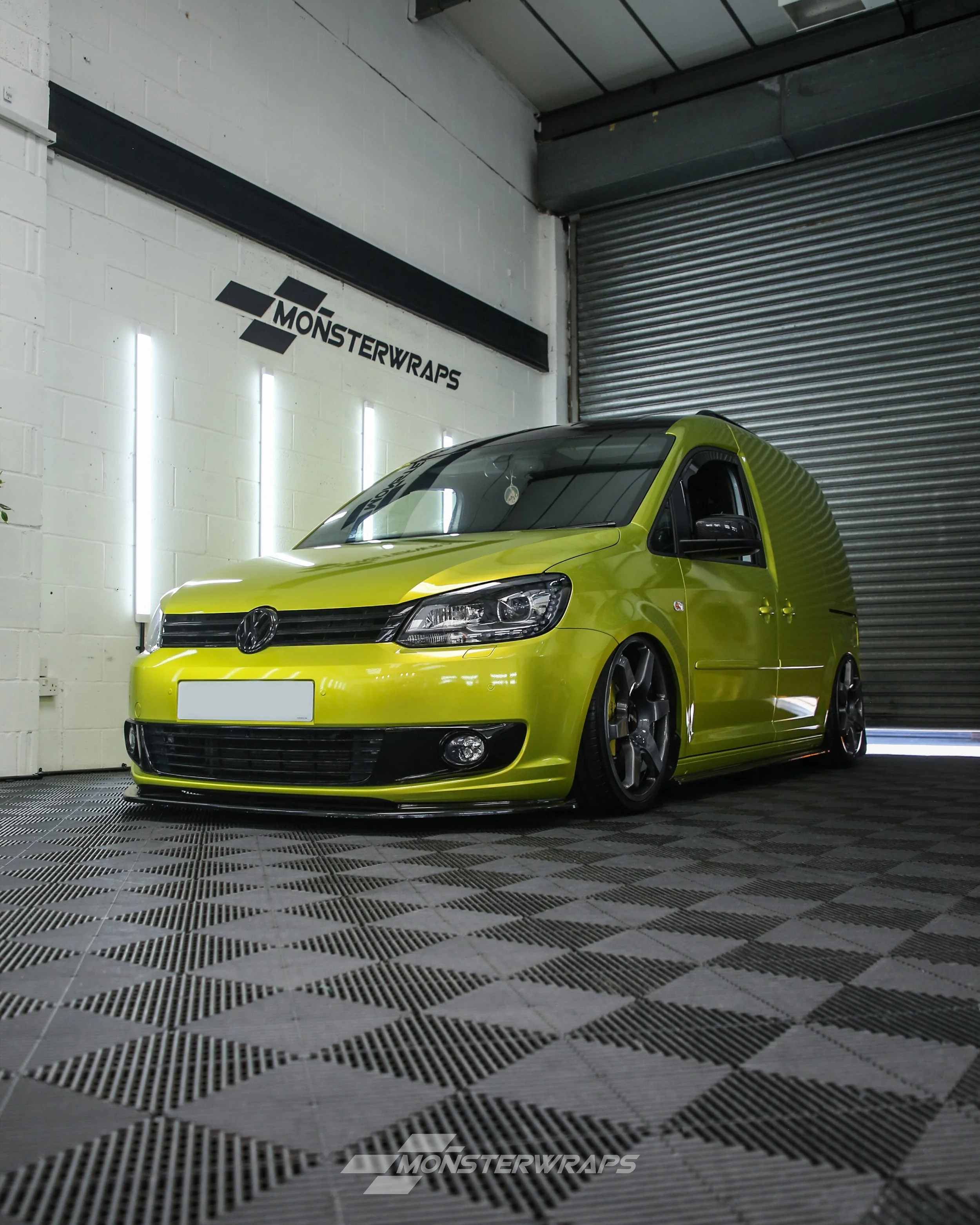 Volkswagen VW Caddy full external colour change vinyl wrap in Hexis Gloss Metallic Yellow