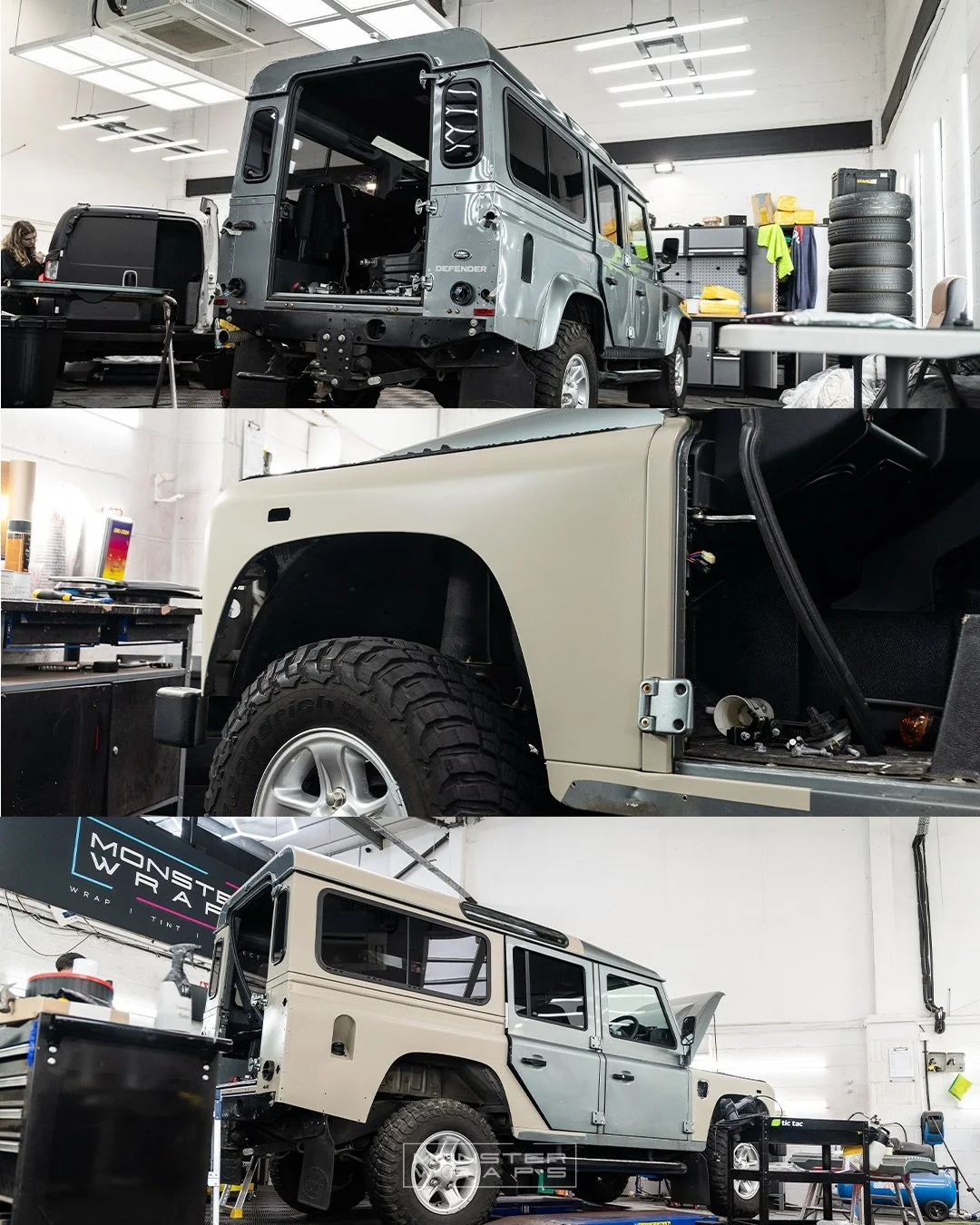 This old school Defender project was a task in its self, but wow the end results just speak for themselves! 🤩😁😍 

Wrapped using a brand new colour from @3mfilmsuk called Satin Sandstone 🍂⛰️ 

#defenderlife #3mwrap #monsterwraps
