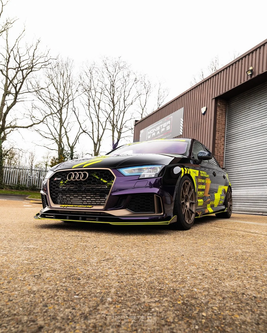 Another look at @rs3_565 massive transformation! 😈💪 Completed with a full external wrap using @teckwrap Black Cherry Ice 😈 and a custom Fluorescent Yellow livery ⚠️⭐️ 

We also added ! ⬇️

😎 Purple Mist chameleon tint to the front windows (inc. w