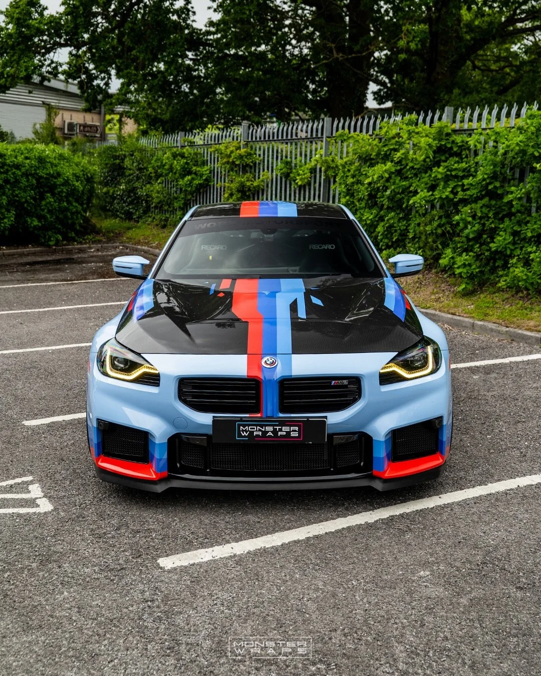 🩵💙❤️ In case you missed it, we gave this track built M2 G87 (built by the guys @worx_motorsport ) its very own custom livery 👊 Inspired by the M Performance designs found on many iconic M powered racing cars from the past 💨 

#mperformance #wrapd