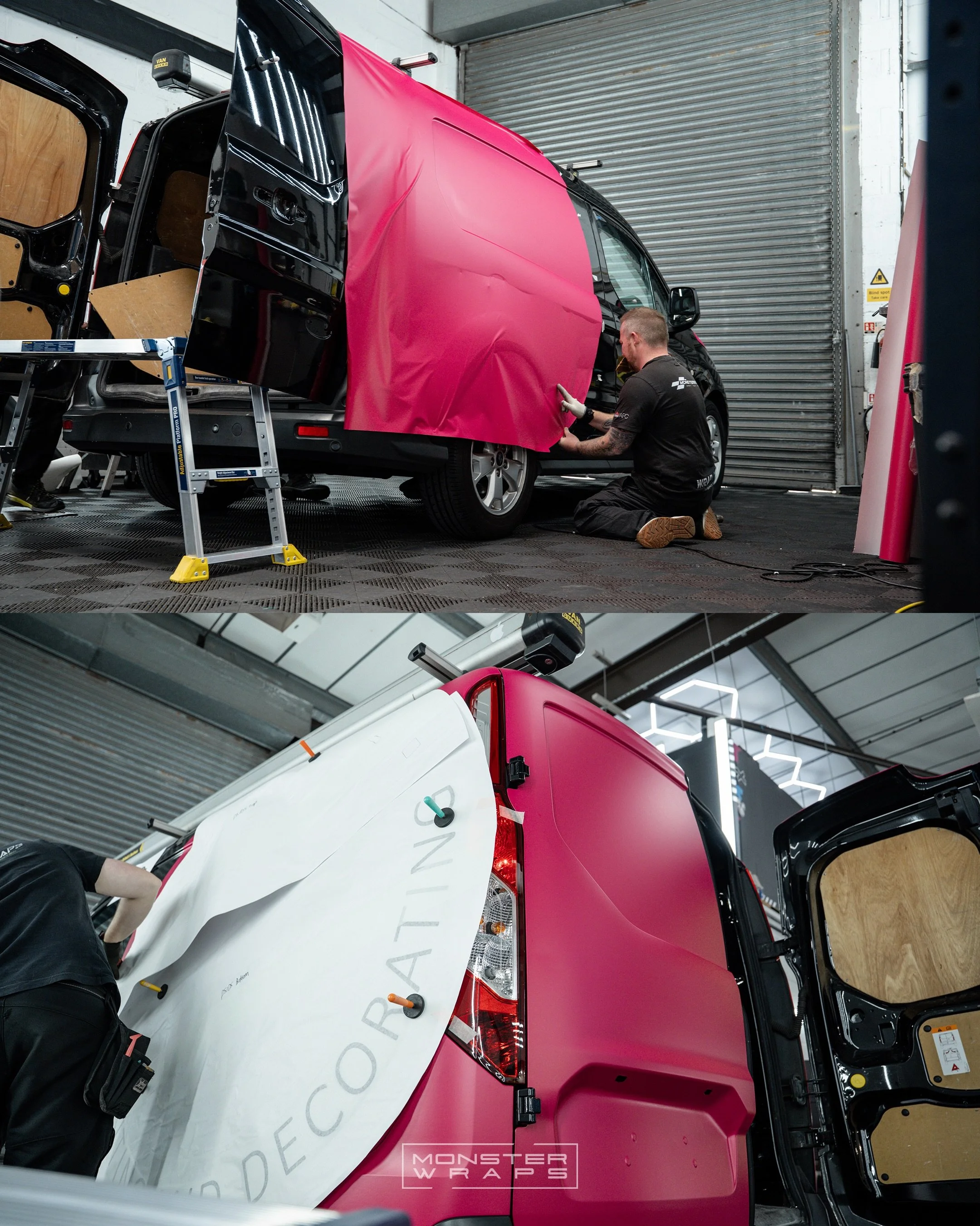 Another look at this commercial branding wrap 💓🎨🚐 that we completed last year for @rachel_candice_painting 😄🤝 

Using Matte Fuschia to wrap the rear-end of the vehicle, with cut-text graphics layered on top, create a nice contrasting finish 🩷⚫️