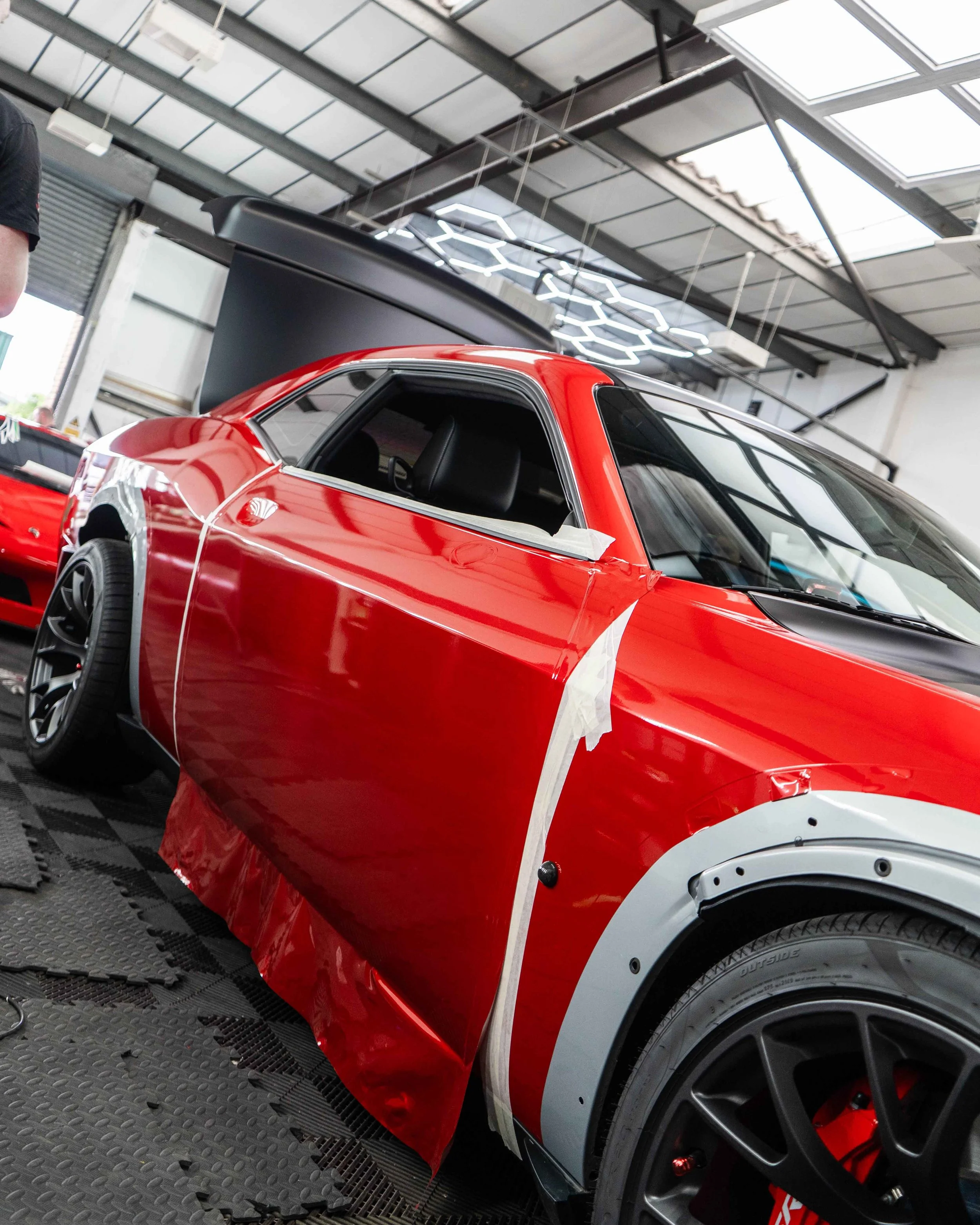 Dodge Challenger SRT Hellcat full colour change vinyl wrap in Oracal 970 Gloss Luscious Lips