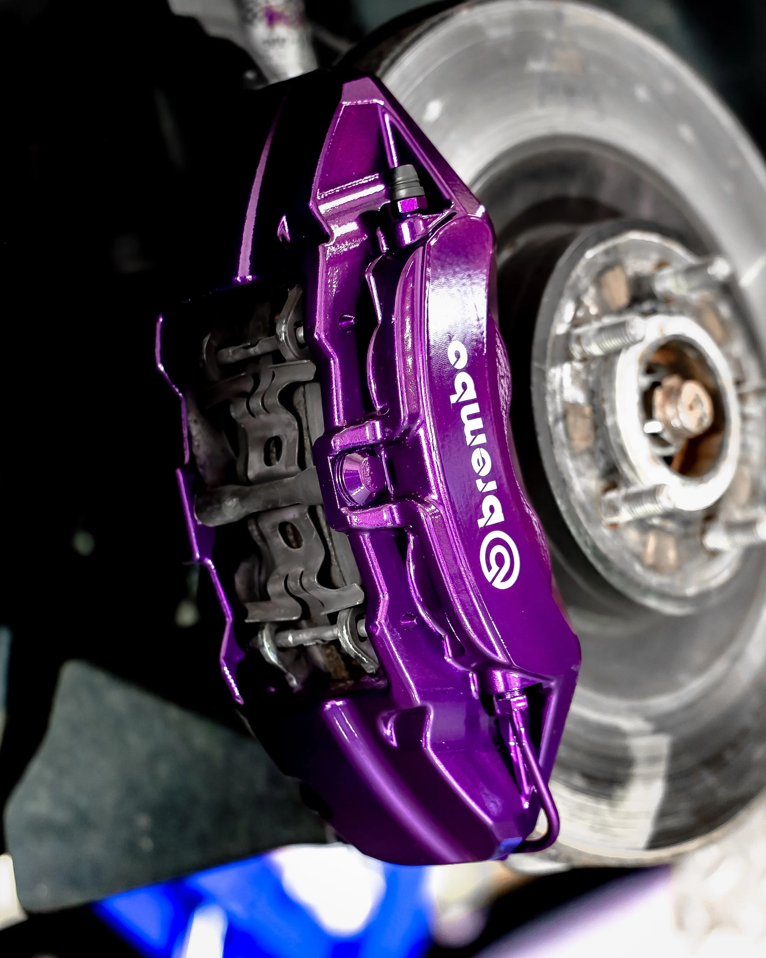 gloss metallic purple brake caliper painting