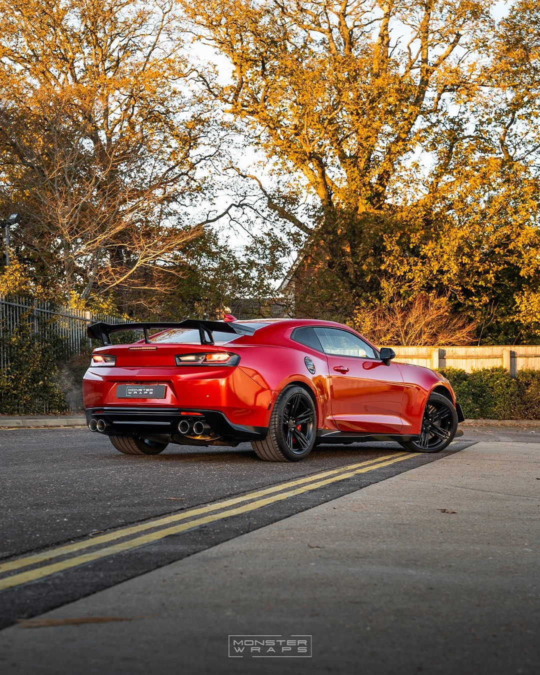 Chevrolet Camaro ZL1 1LE full colour change vinyl wrap Oracal 970 Gloss Luscious Lips custom designed printed door shut jams