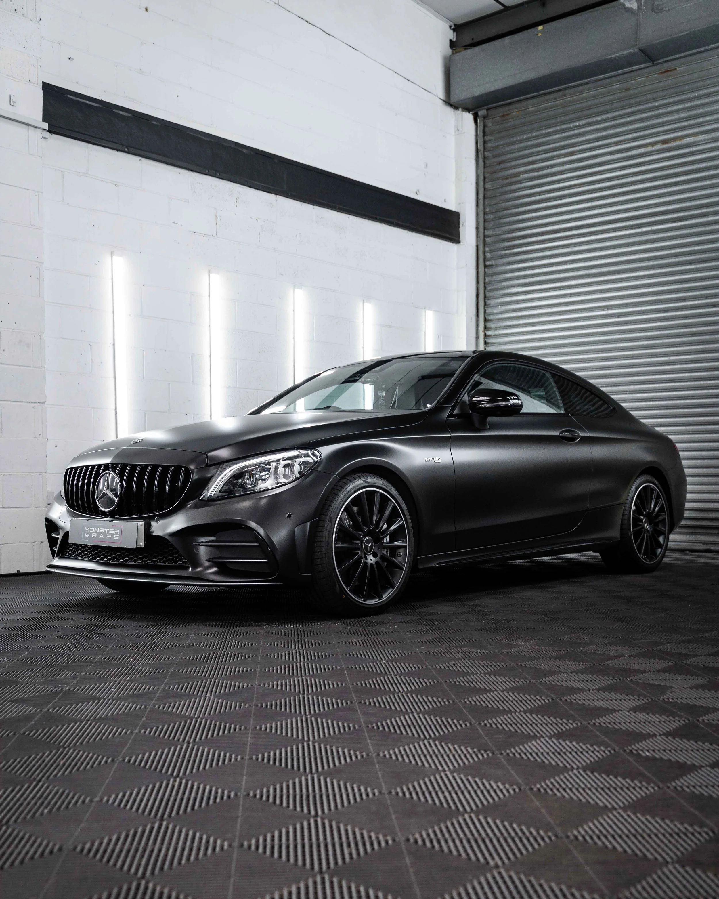 Mercedes AMG C43 coupe full external wrap in 3M Satin Black