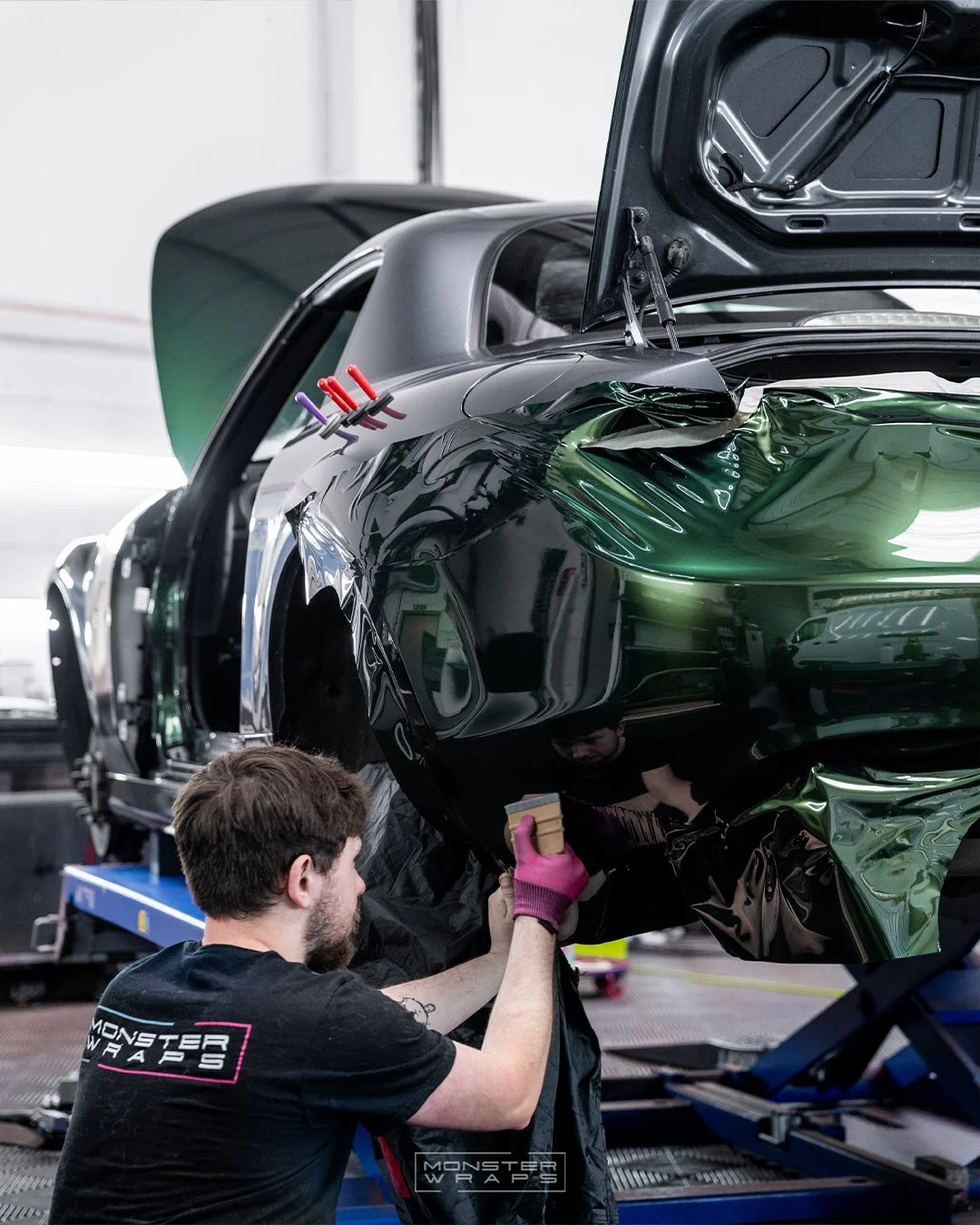 Mazda MX-5 Miata MK3 full vinyl colour change wrap inozetek supergloss midnight green
