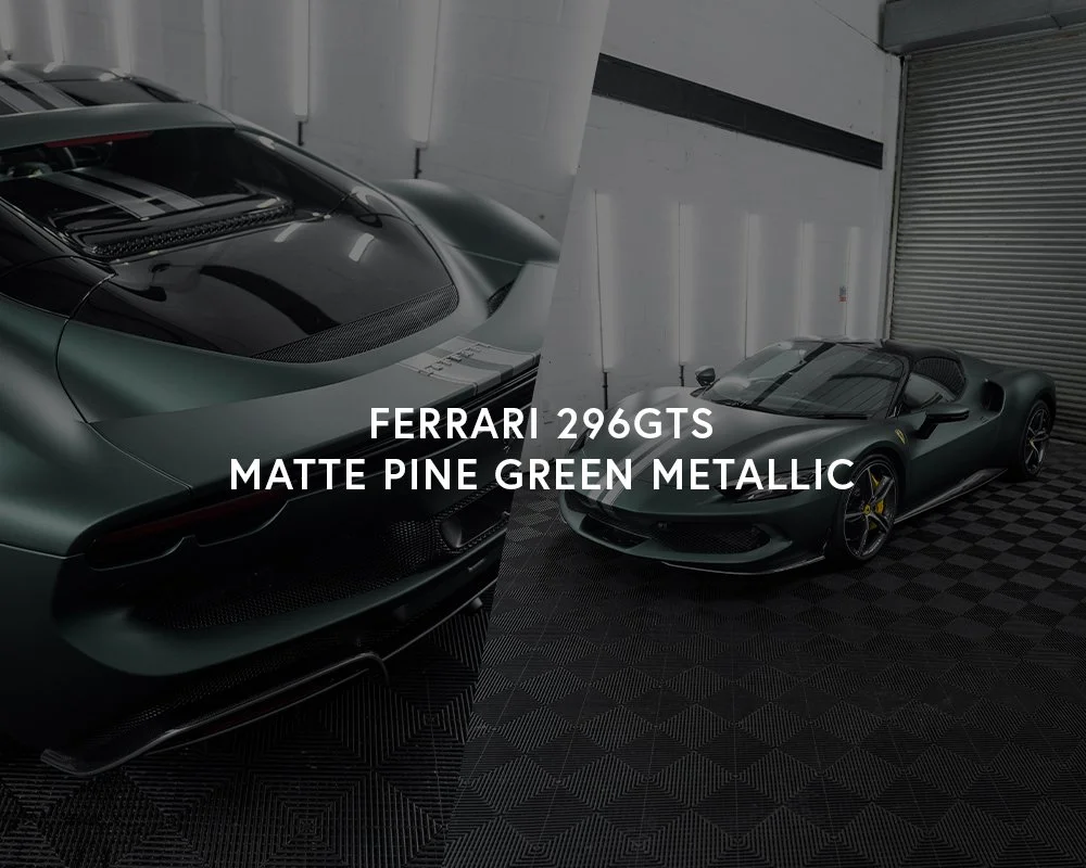 Ferrari 296GTS full external colour change vinyl car wrap 3M 2080 Matte Pine Green Metallic