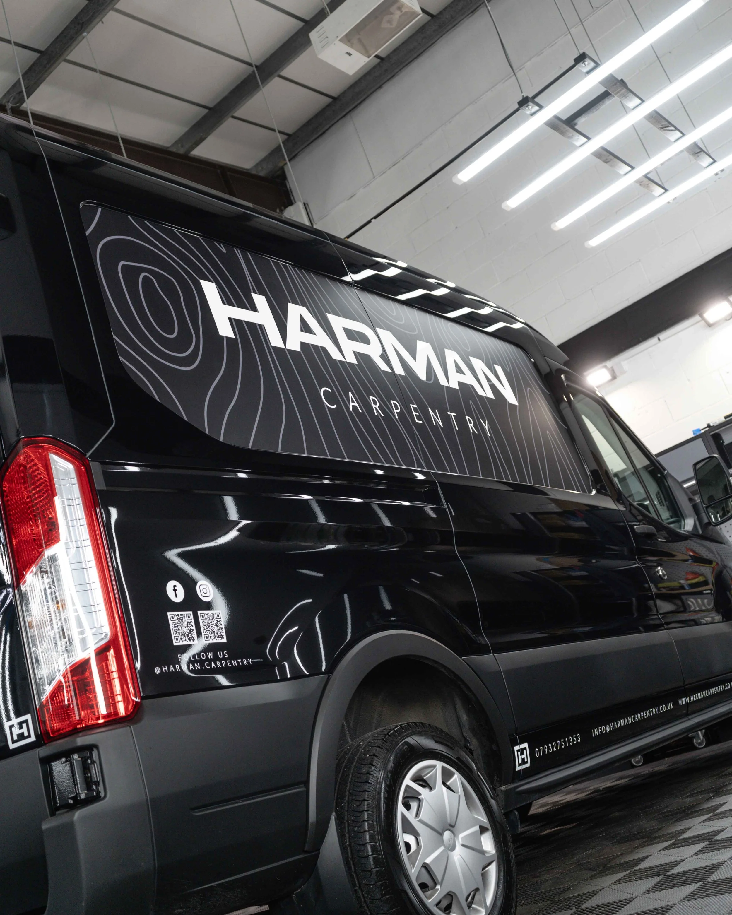 Matte printed infill wrap with branded graphics, all completed for @harman.carpentry 🪚🙌