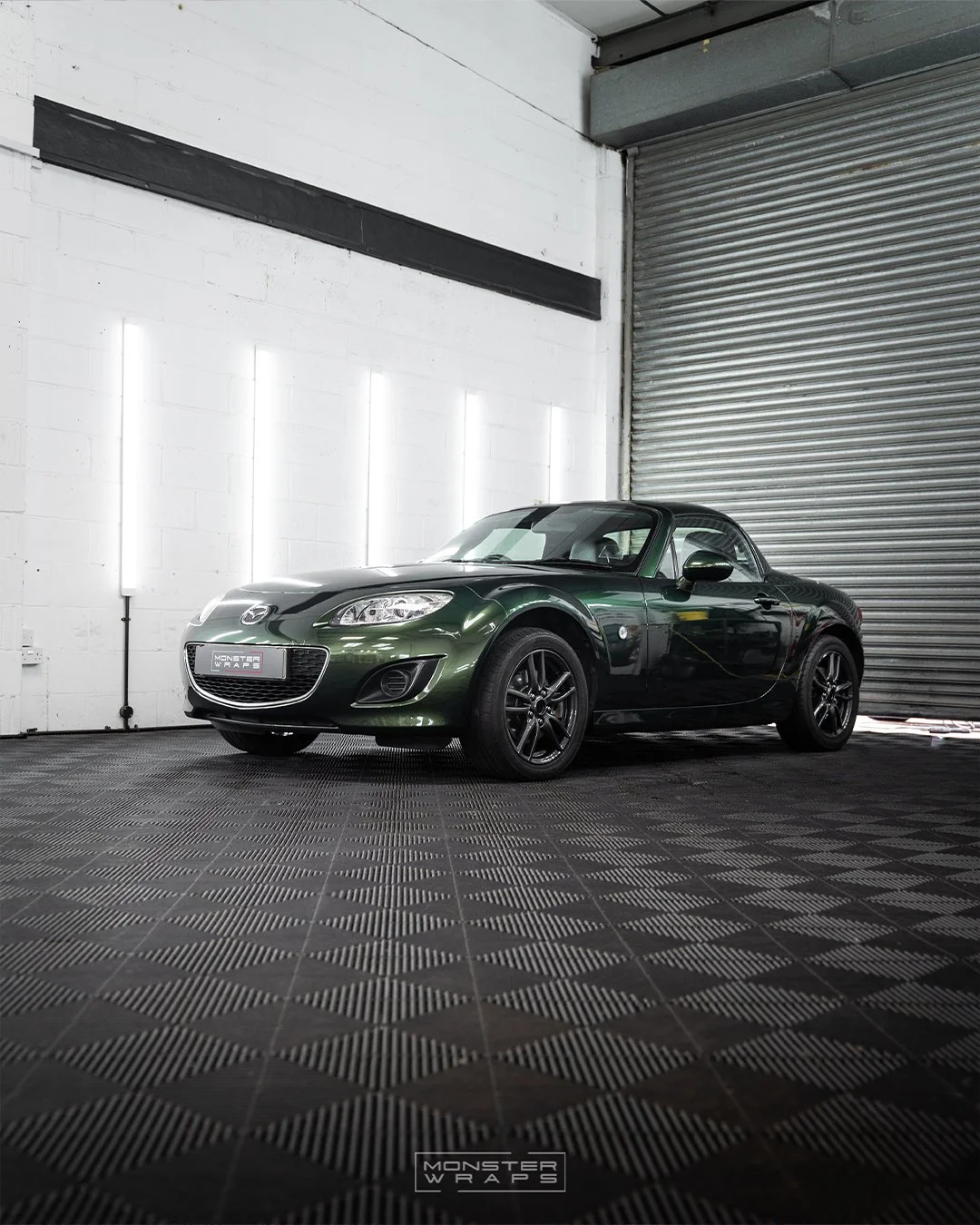 Mazda MX-5 Miata MK3 full vinyl colour change wrap inozetek supergloss midnight green