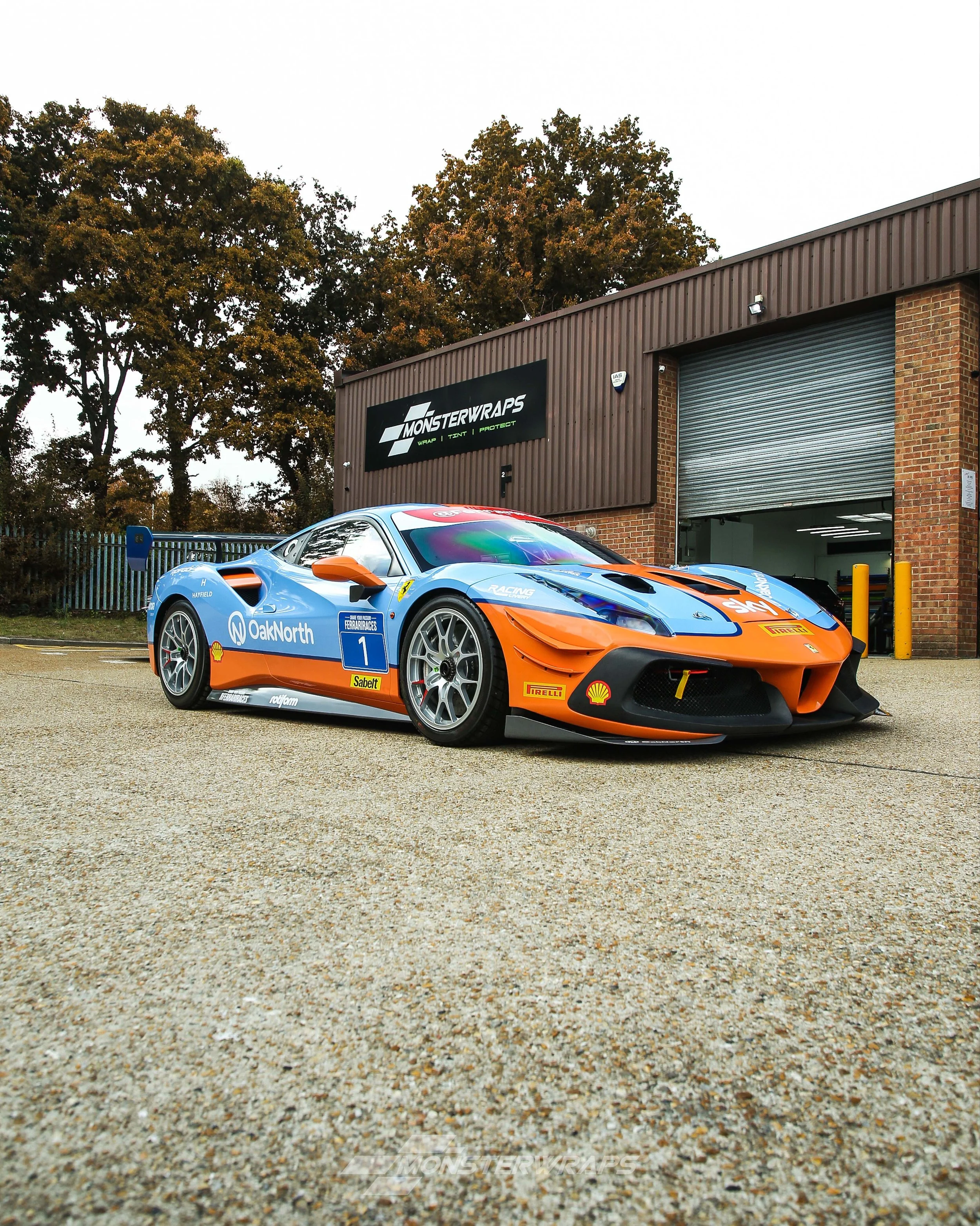 Ferrari 488 Challenge Evo full colour change printed wrap including door shuts