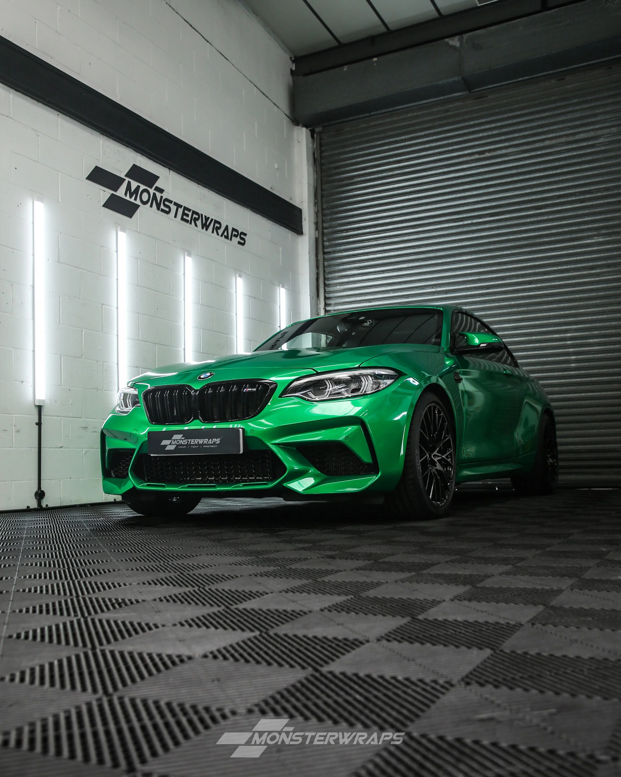 BMW M2 Competition F87 full external colour change wrap in 3M 2080 Gloss Green Envy