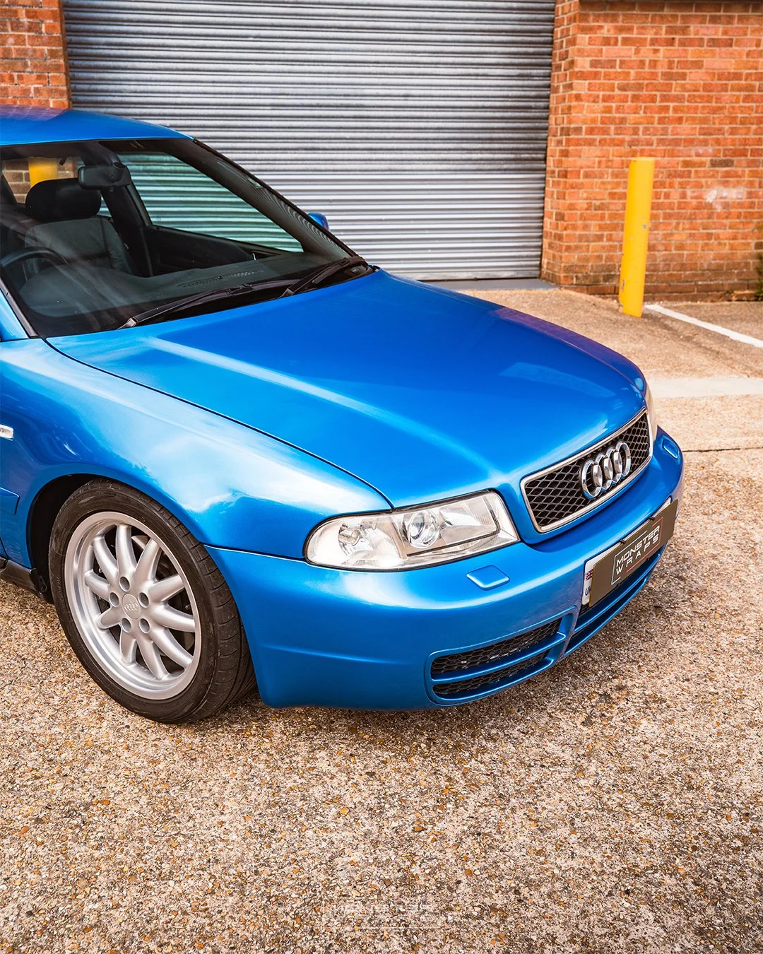 Audi A4 B5 full colour change vinyl wrap Oracal 970 Azure Blue Metallic