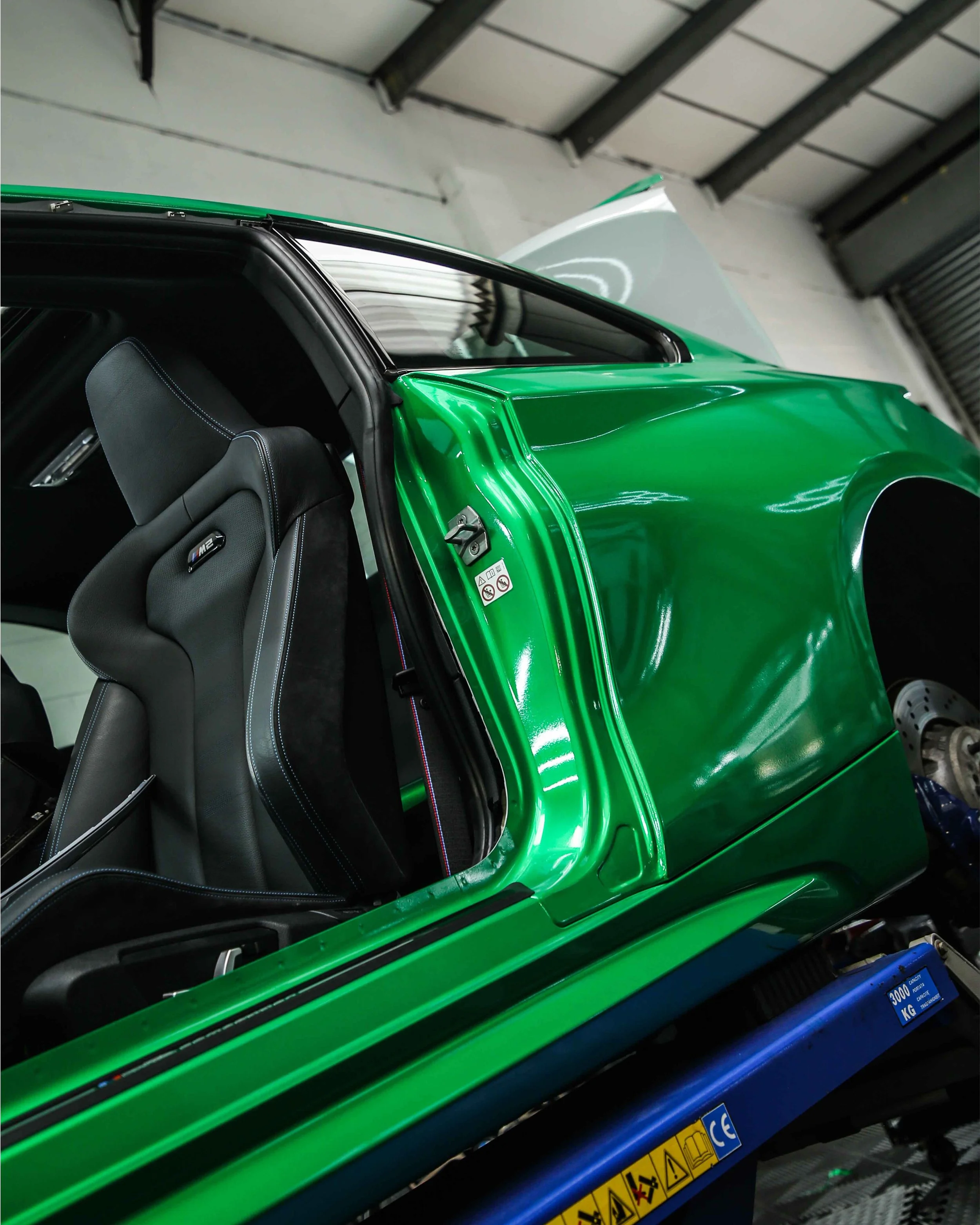 BMW M2 Competition F87 full colour change vinyl wrap in 3M Gloss Green Envy