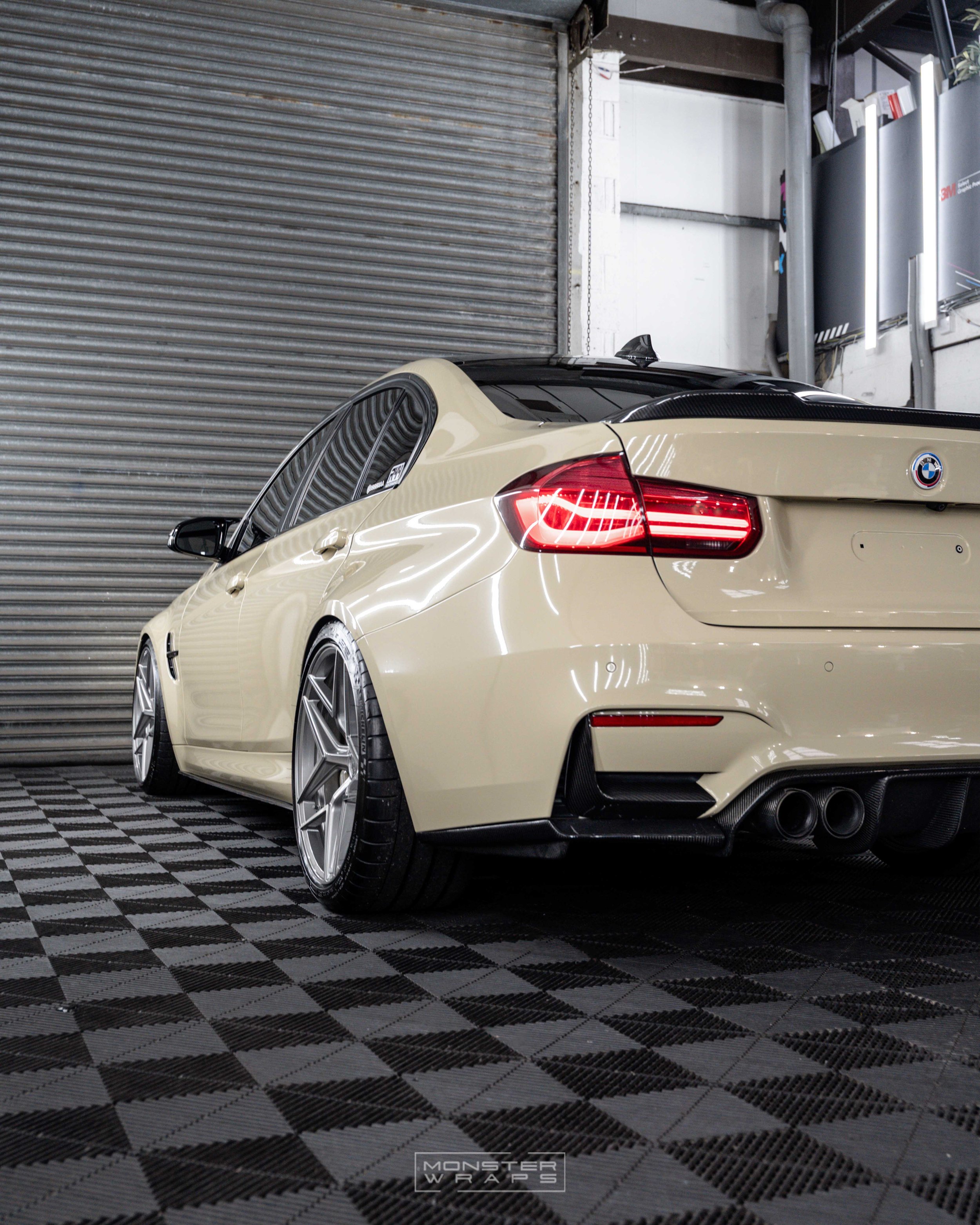BMW M3 F80 competion full colour change vinyl wrap Arlon Gloss Sand Brown