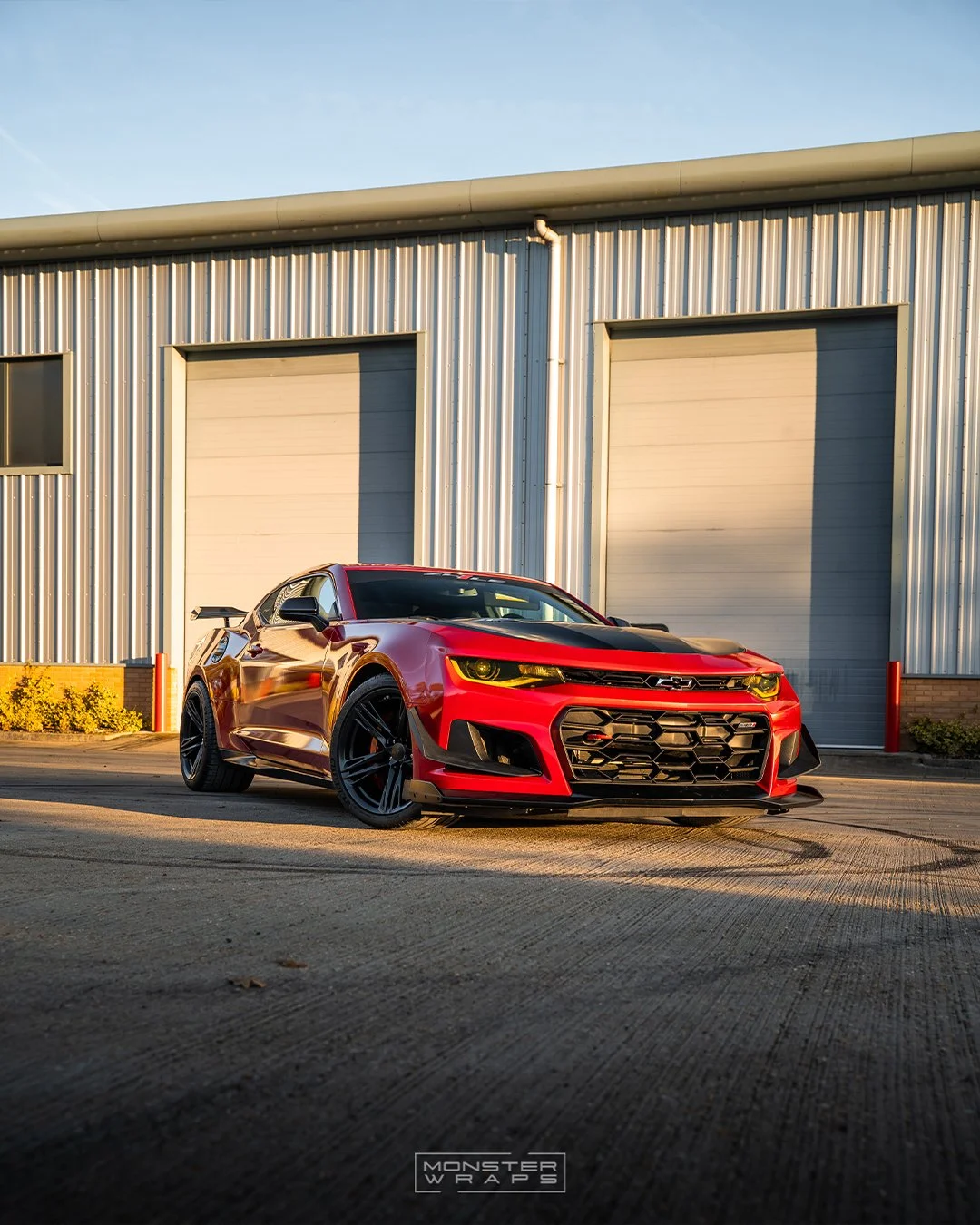 Chevrolet Camaro ZL1 1LE full colour change vinyl wrap Oracal 970 Gloss Luscious Lips custom designed printed door shut jams