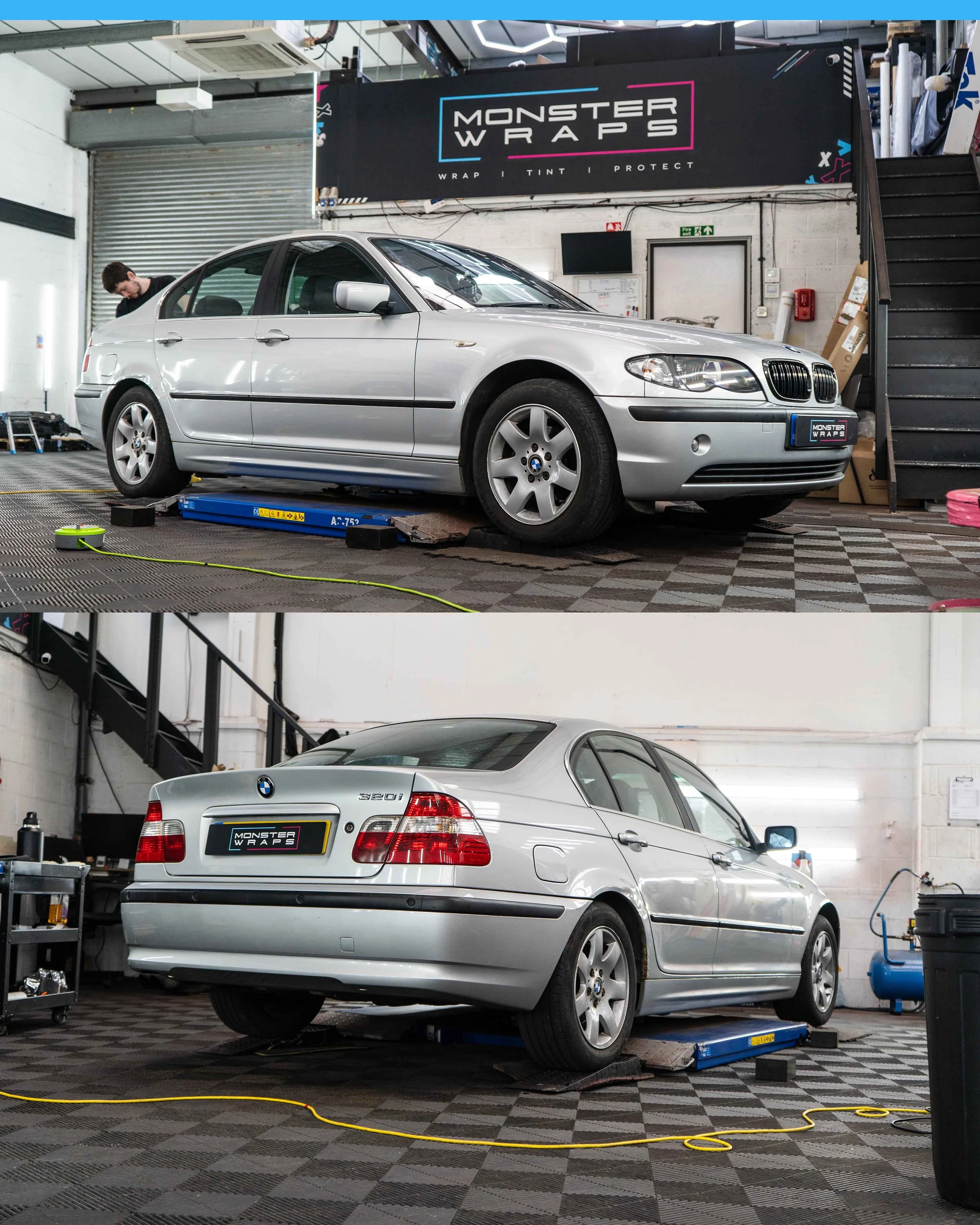 BMW 330i E46 full vinyl wrap in 3M Matte Dead Black