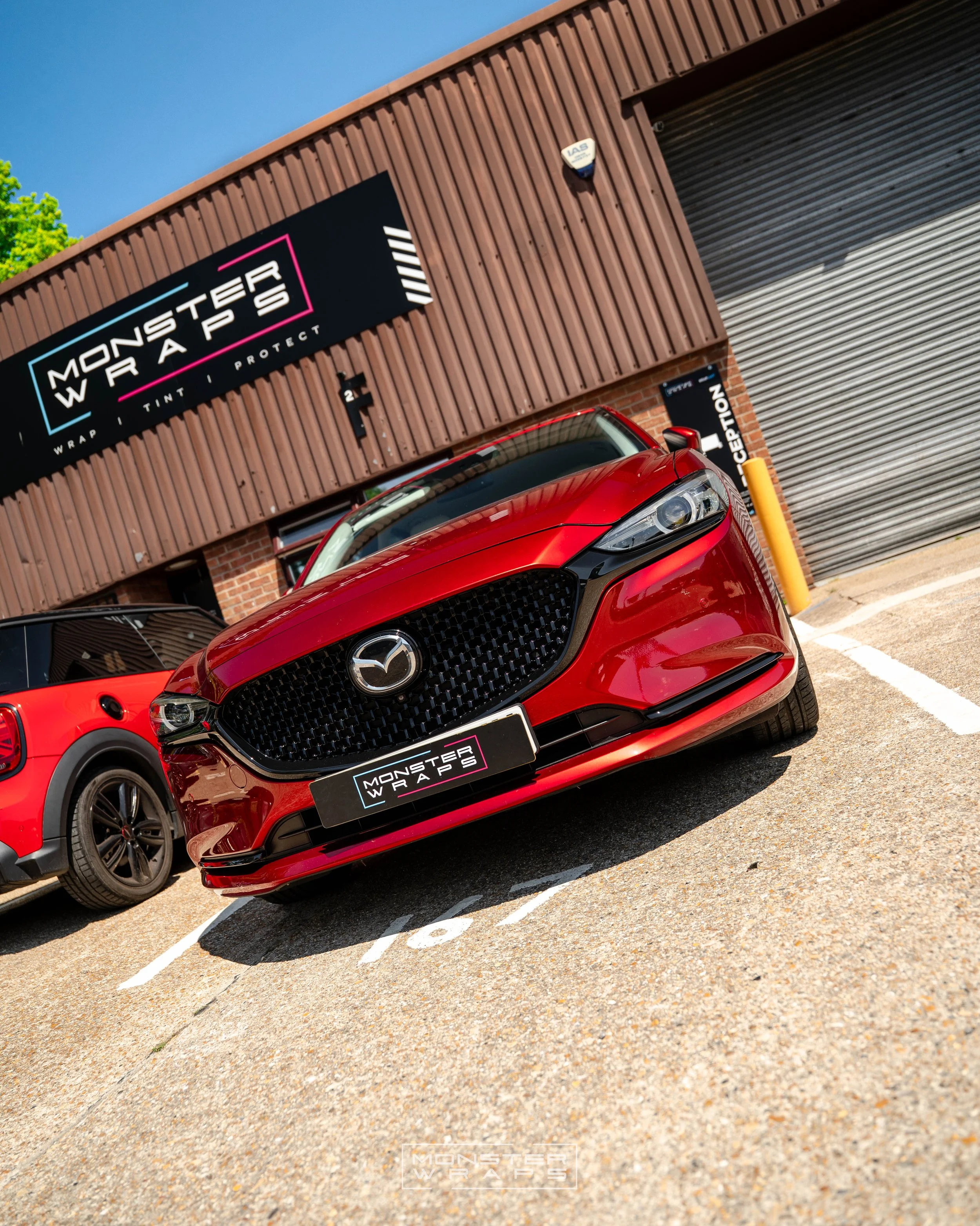 Mazda 6 front grille and lower front bumper trims chrome delete dechrome wrapped gloss black