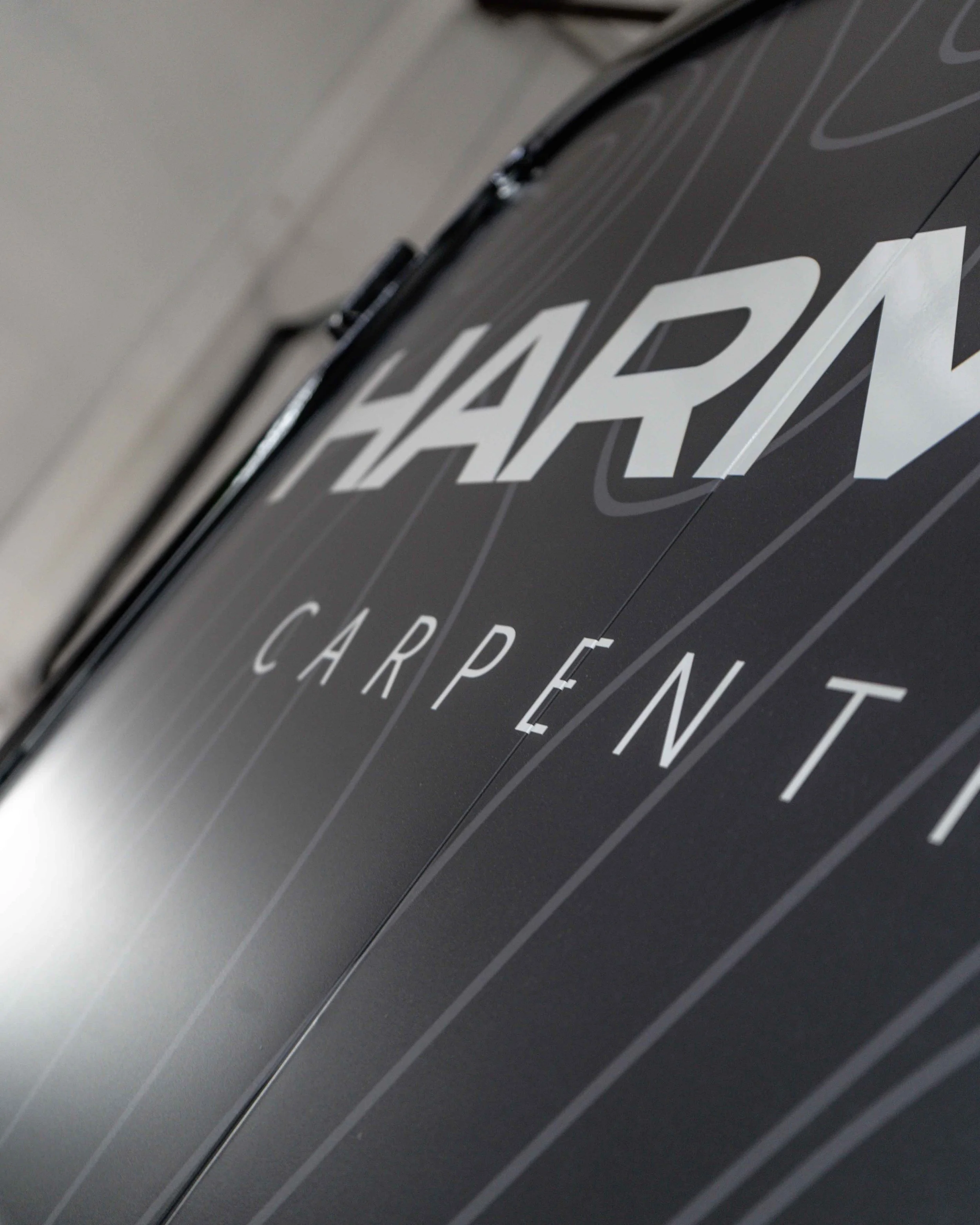 Matte printed infill wrap with branded graphics, all completed for @harman.carpentry 🪚🙌