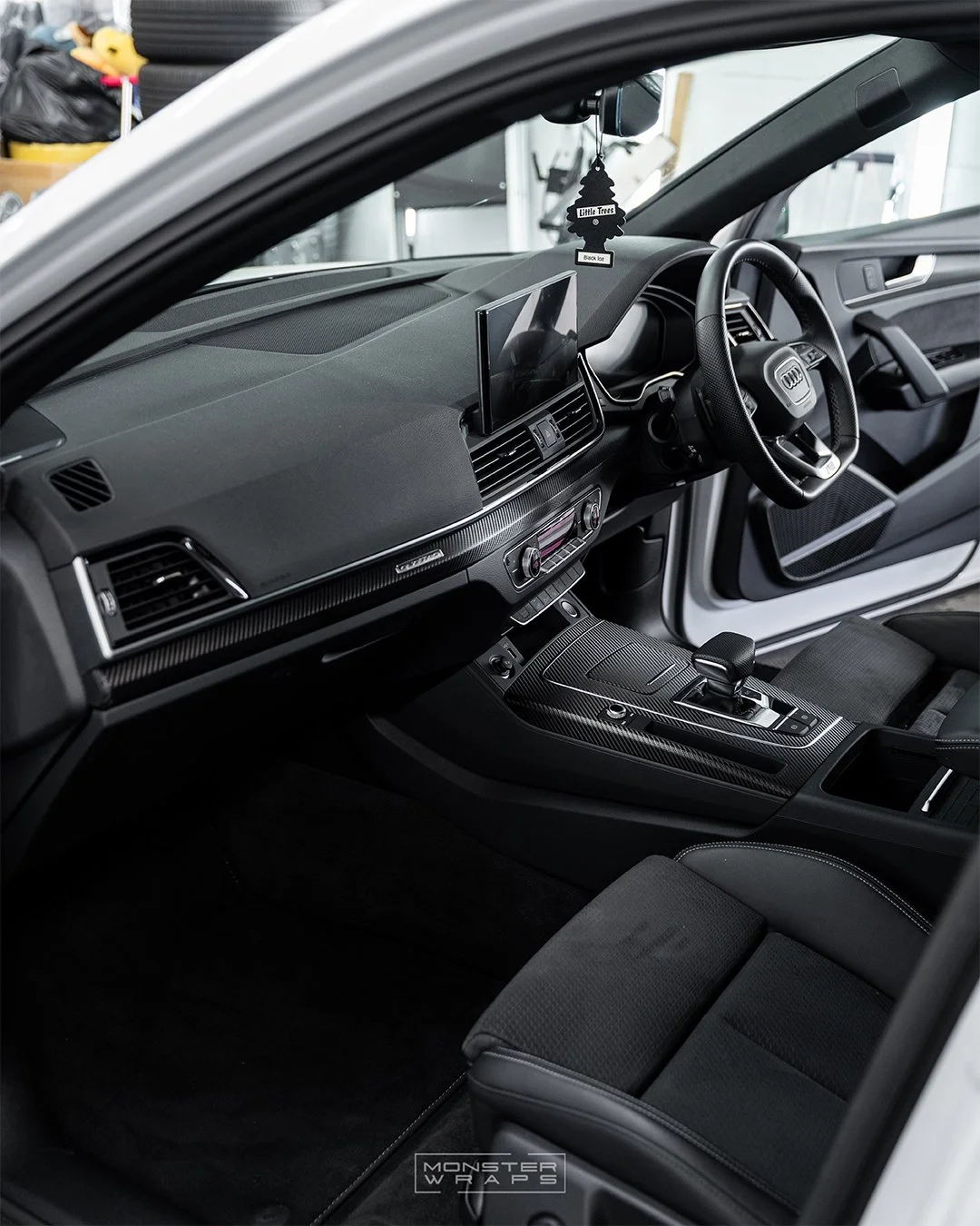 Audi Q5 Black Edition 50 TFSI 3rd Gen - 3M Black Textured Carbon Fibre interior trim wrap