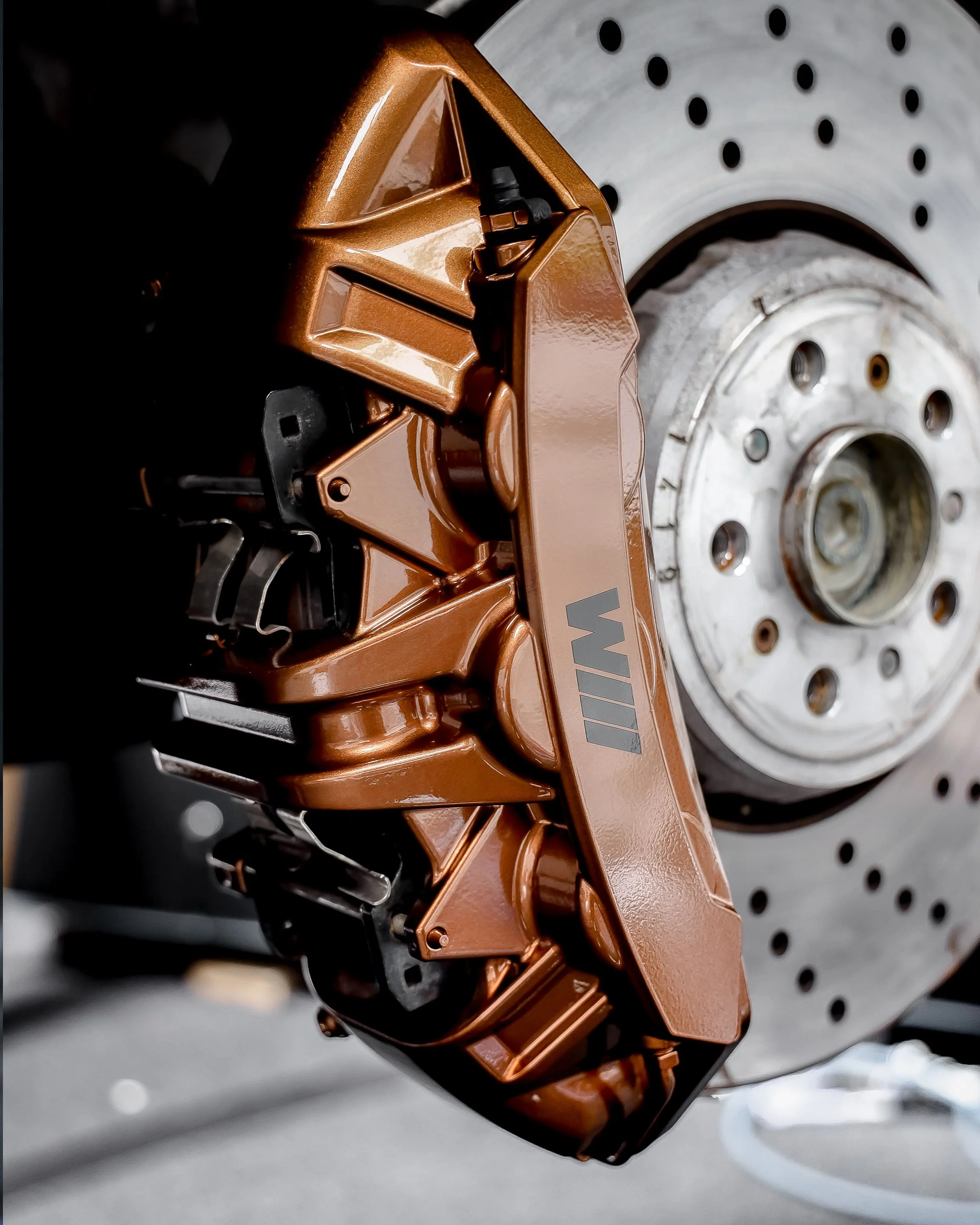 gloss metallic bronze brake caliper painting