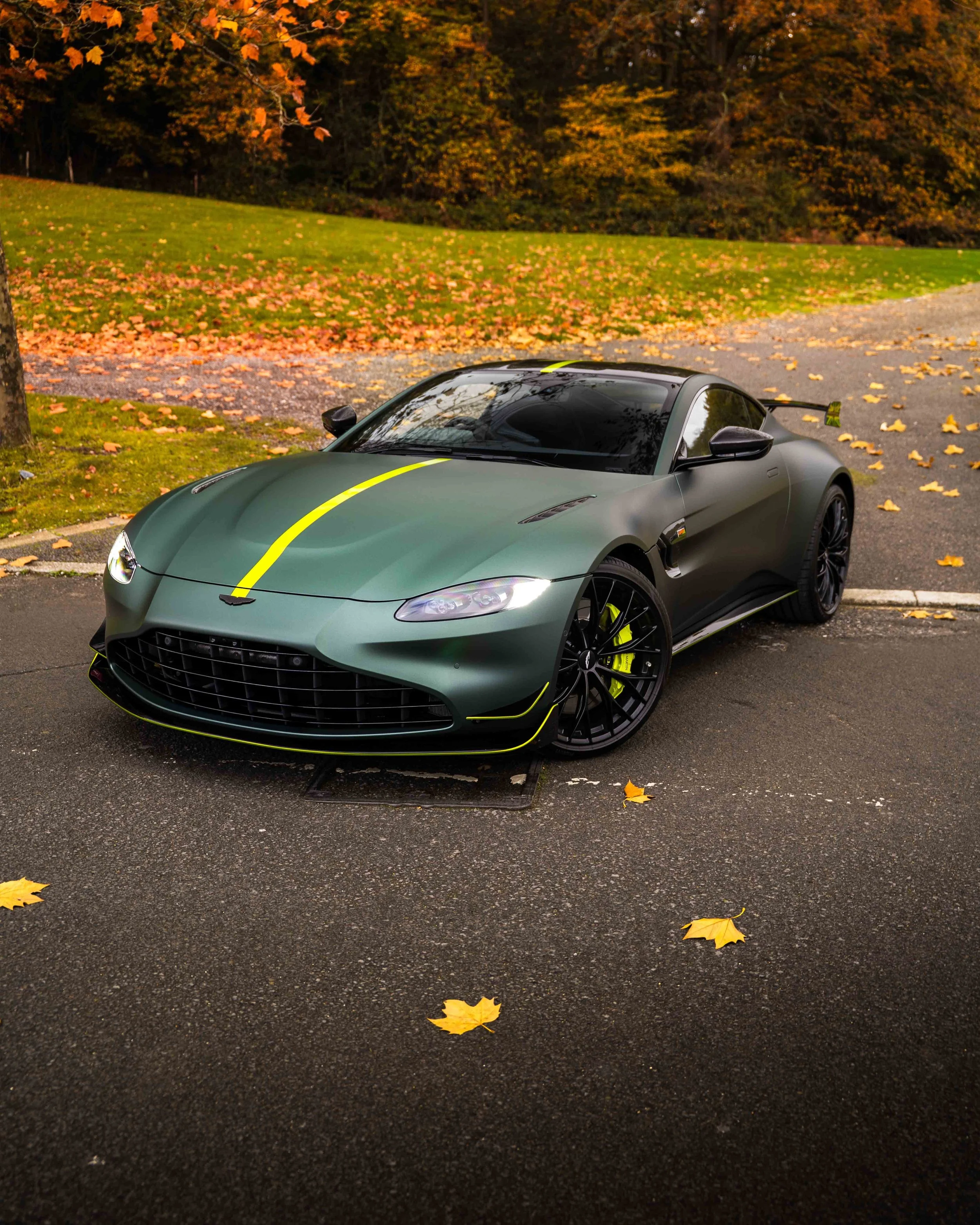 Aston Martin Vantage F1 Edition full external colour change vinyl car wrap 3M Matte Pine Green Metallic