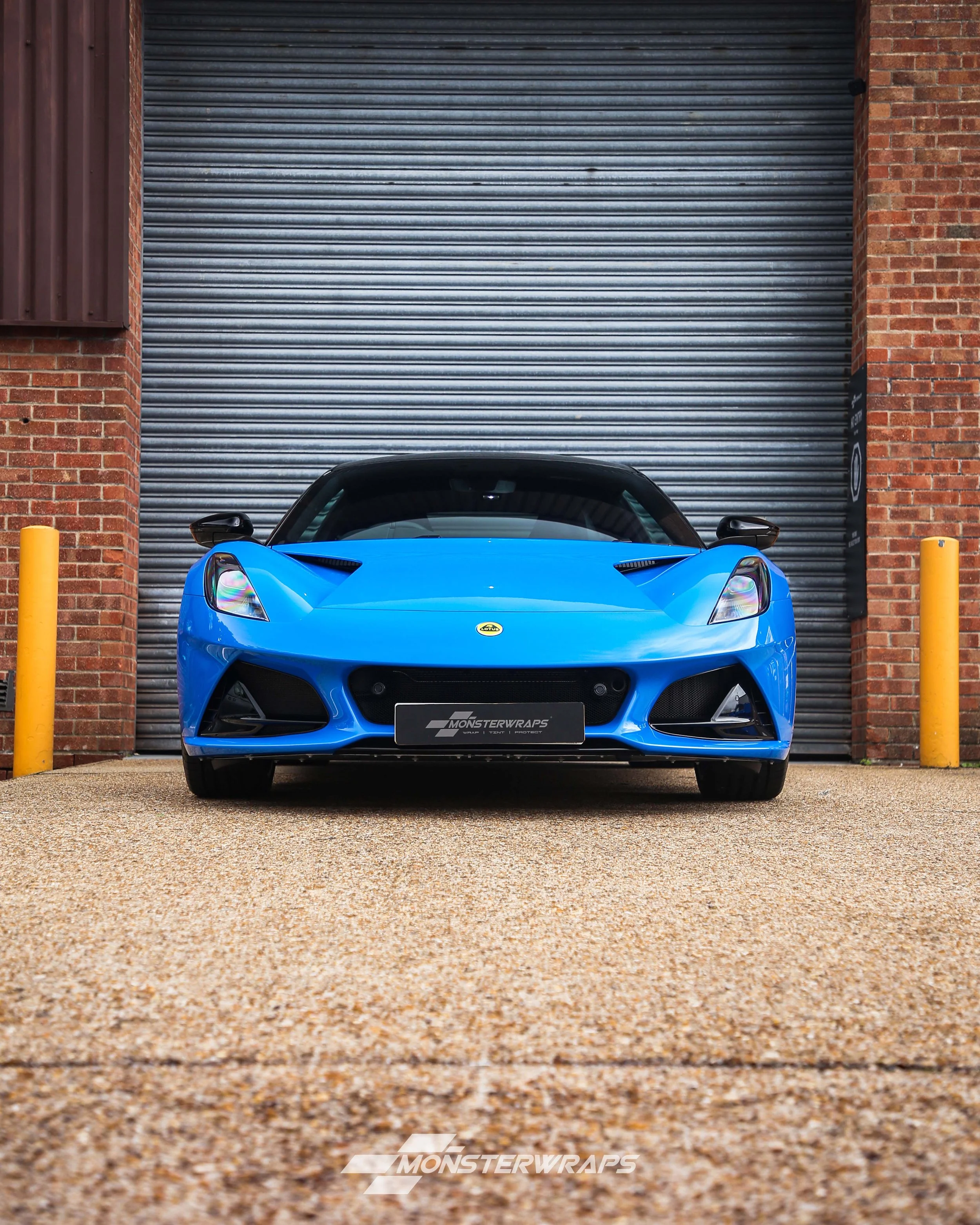 lotus emira brand new in meridian blue first edition front end protected in gloss paint protection film