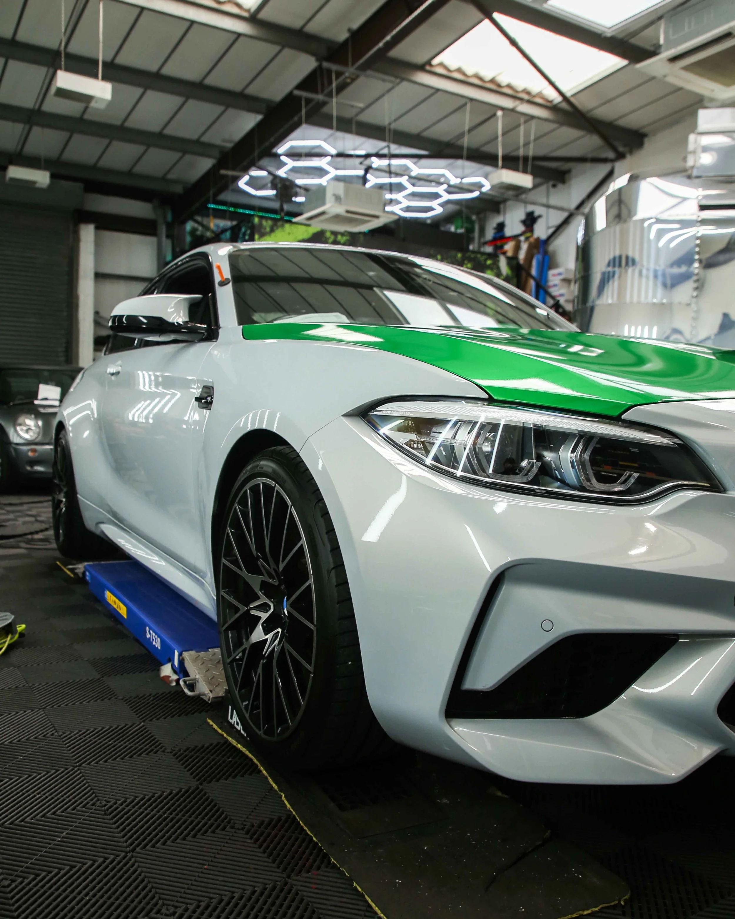 BMW M2 Competition F87 full colour change vinyl wrap in 3M Gloss Green Envy