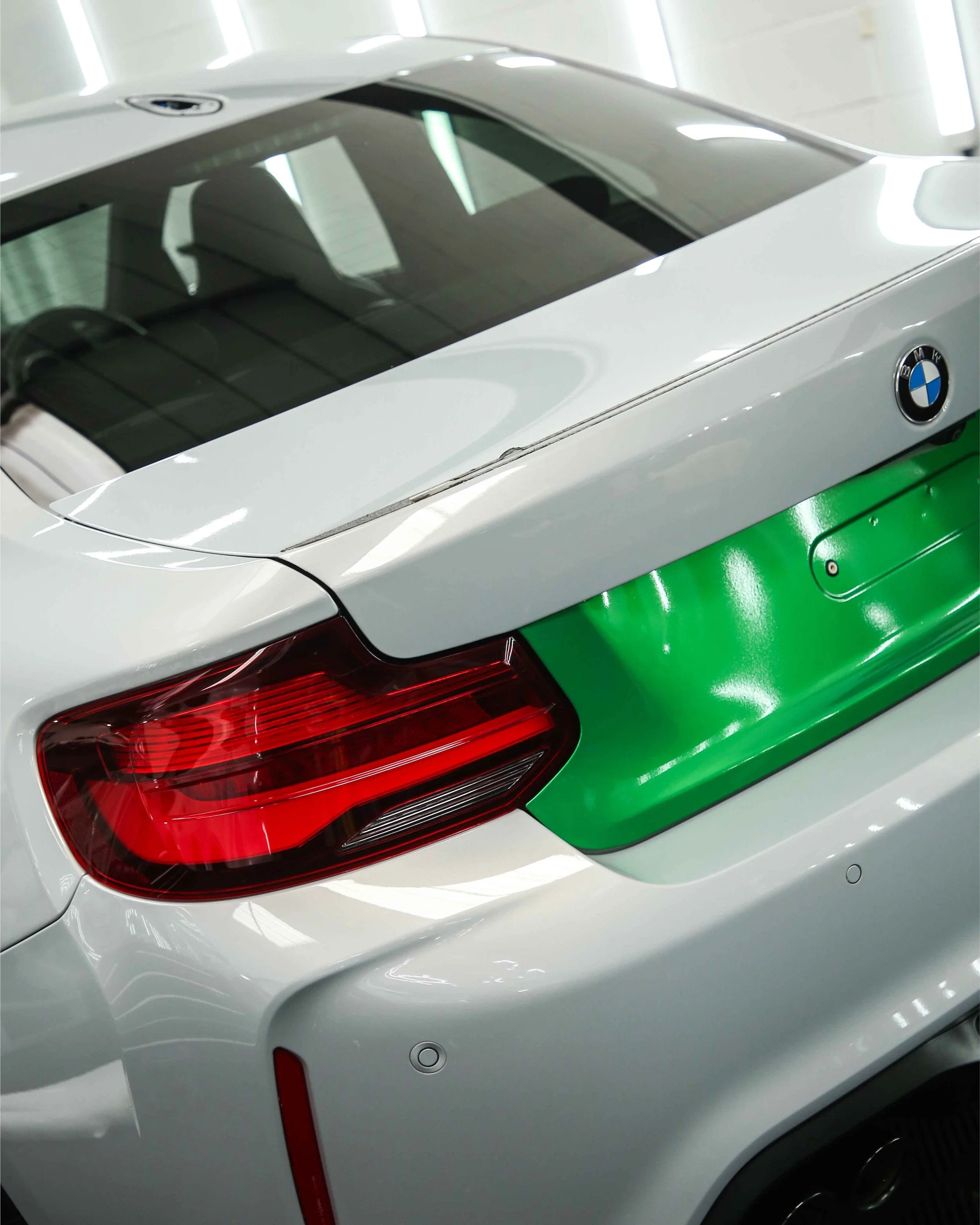 BMW M2 Competition F87 full colour change vinyl wrap in 3M Gloss Green Envy