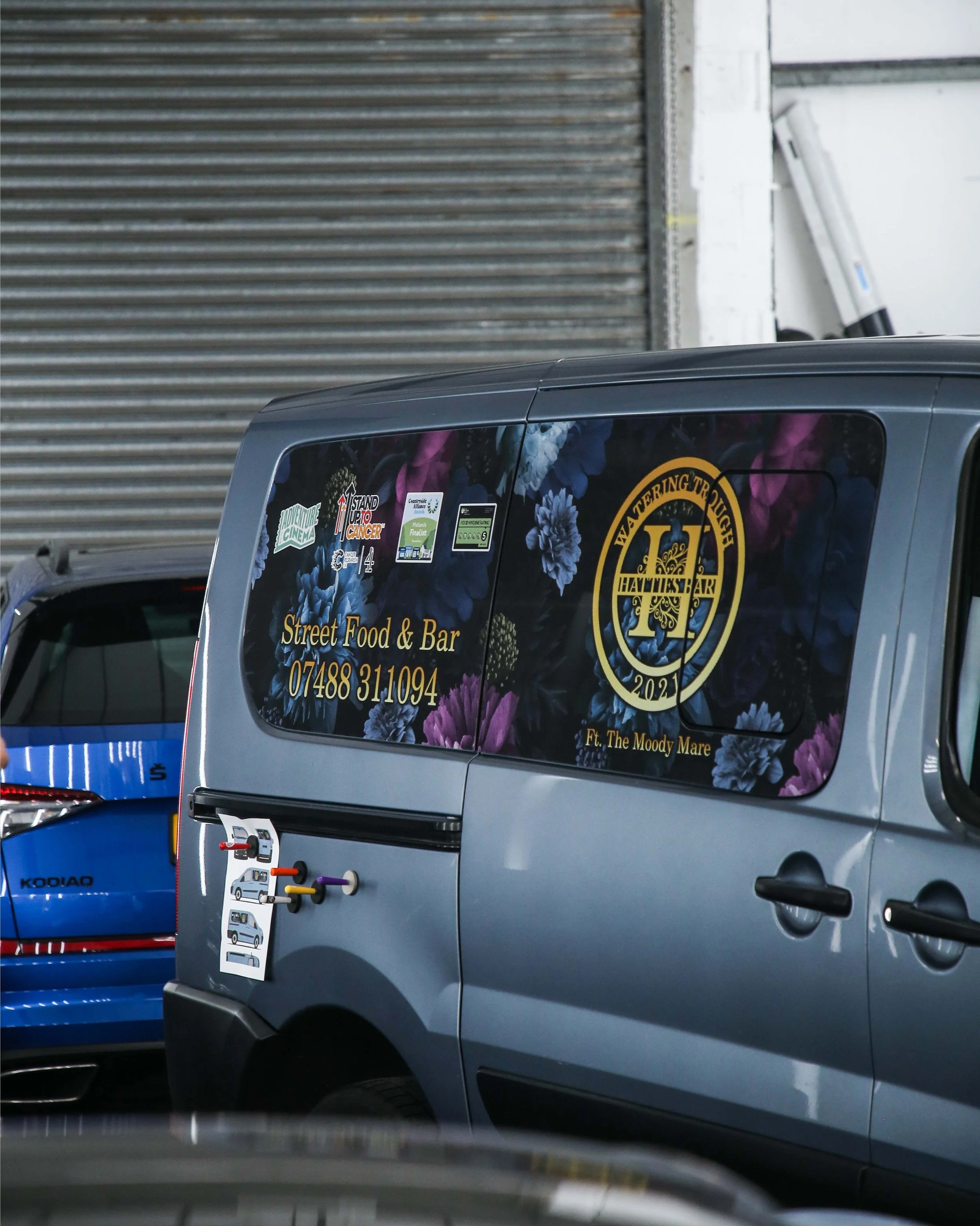 hatties bar commercial window graphics design and printed onto perforated contravision window film