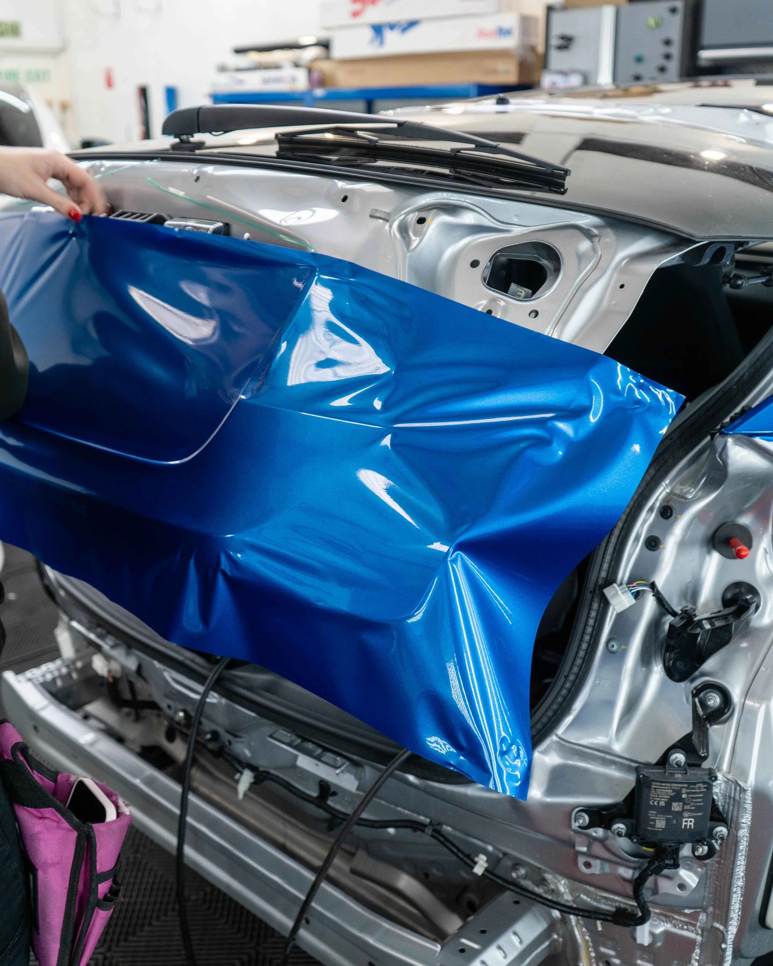 Toyota C-HR full colour change vinyl wrap using Oracal Gloss Night Blue Metallic