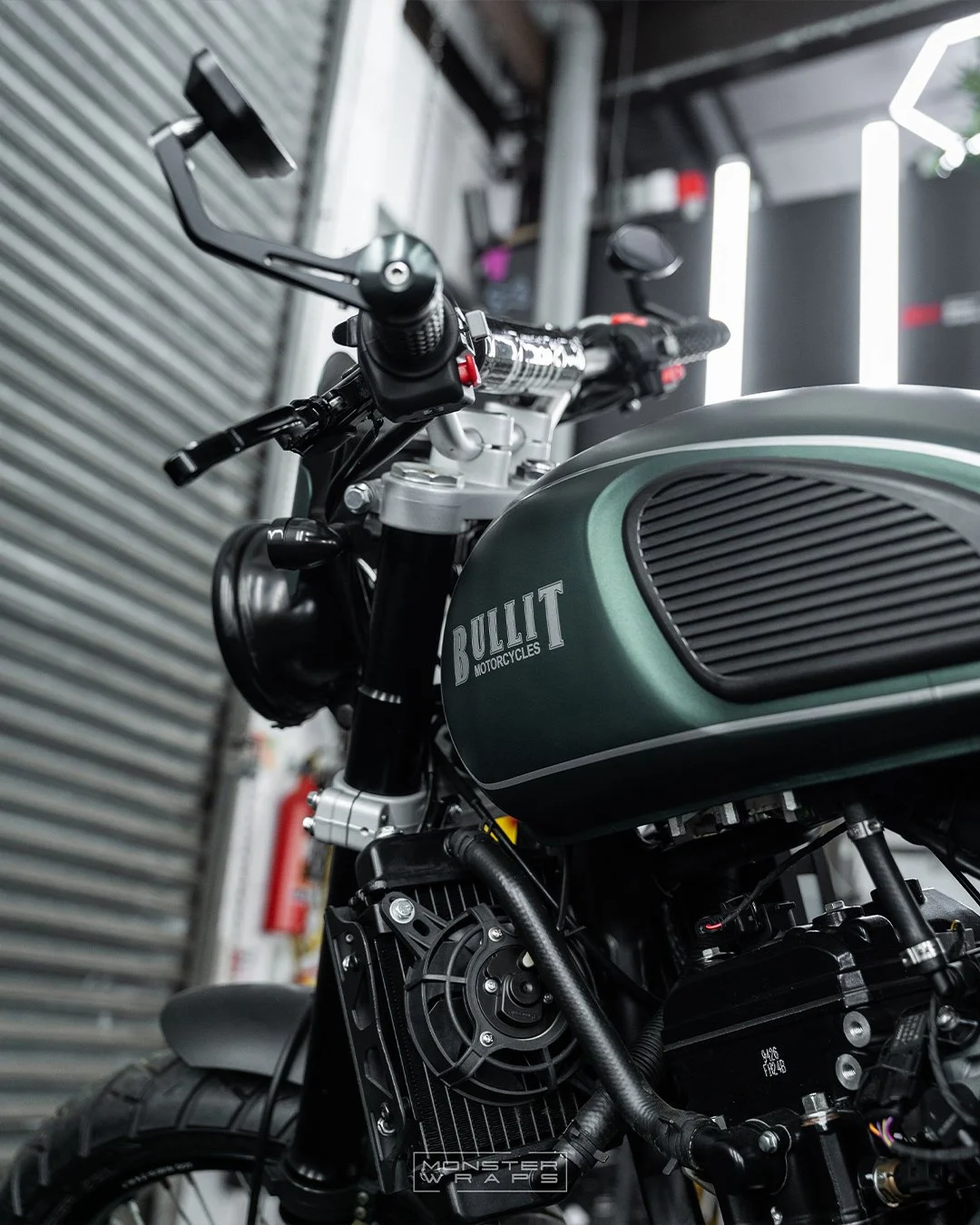 Bullit Motorcycles HERO 250 full colour change wrap 3M Matte Pine Green Metallic