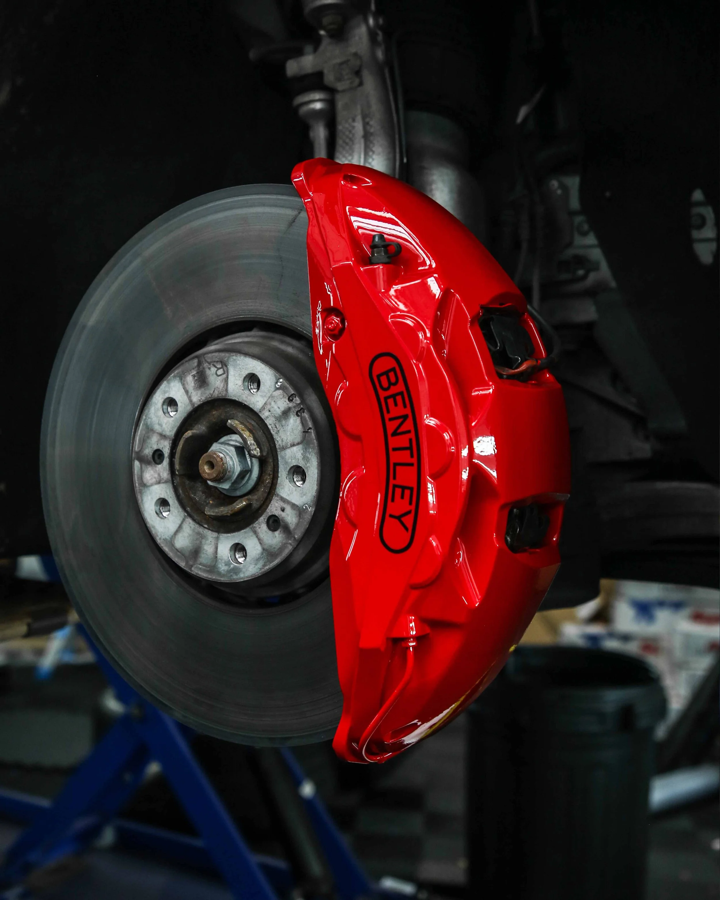 bentley contintental gt brake calipers painted gloss red