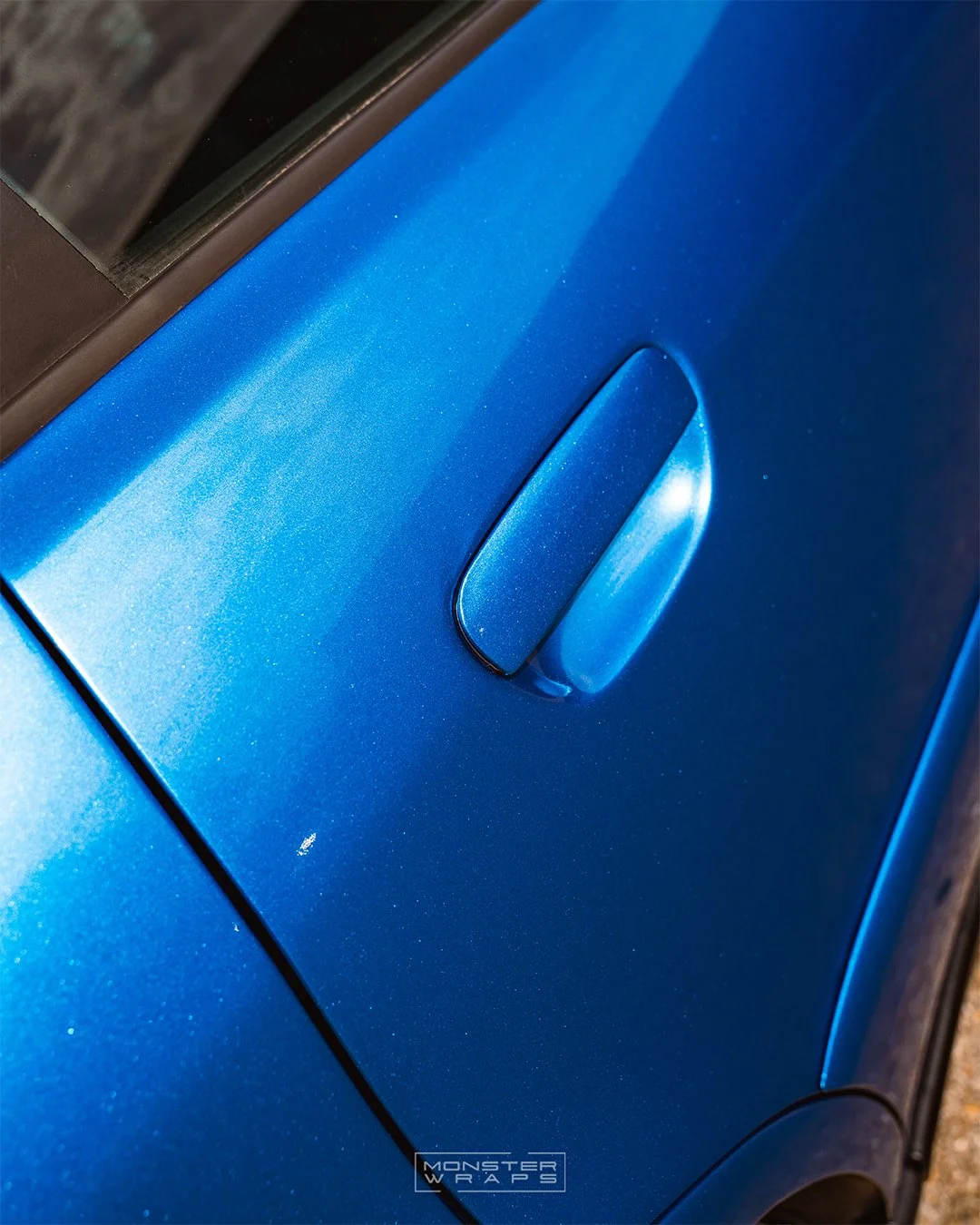 Audi A4 B5 full colour change vinyl wrap Oracal 970 Azure Blue Metallic