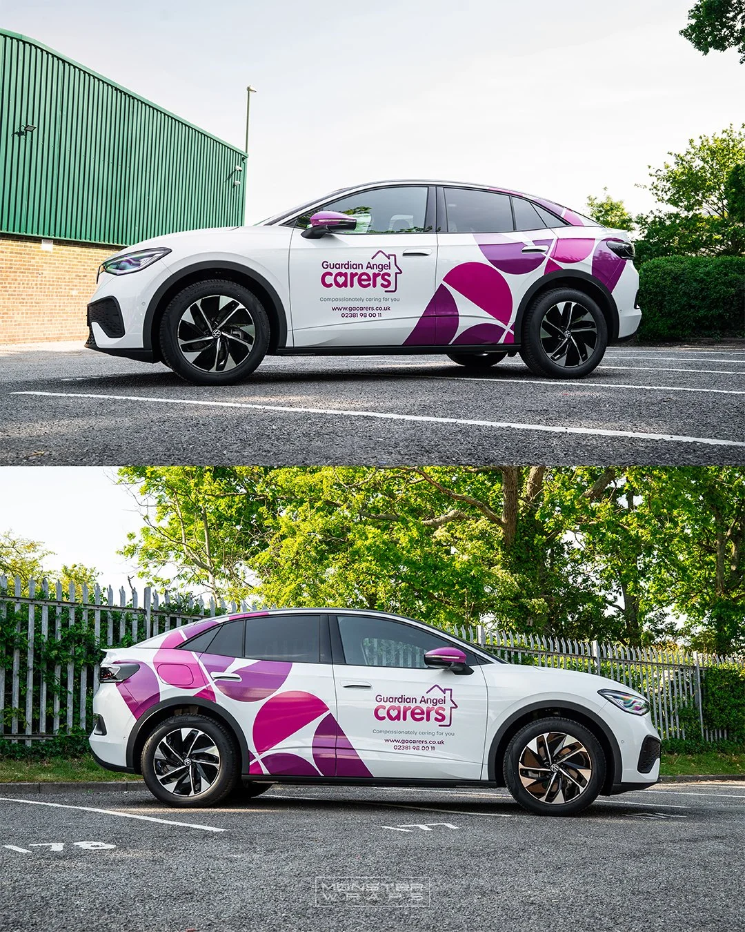 GA Carers VW Volkswagen ID.5 estate commercial branded printed sign-writing wrap