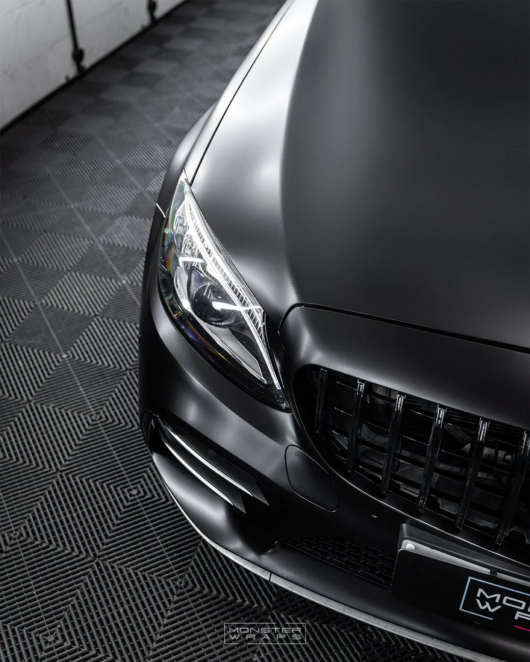 Mercedes AMG C43 coupe full external wrap in 3M Satin Black