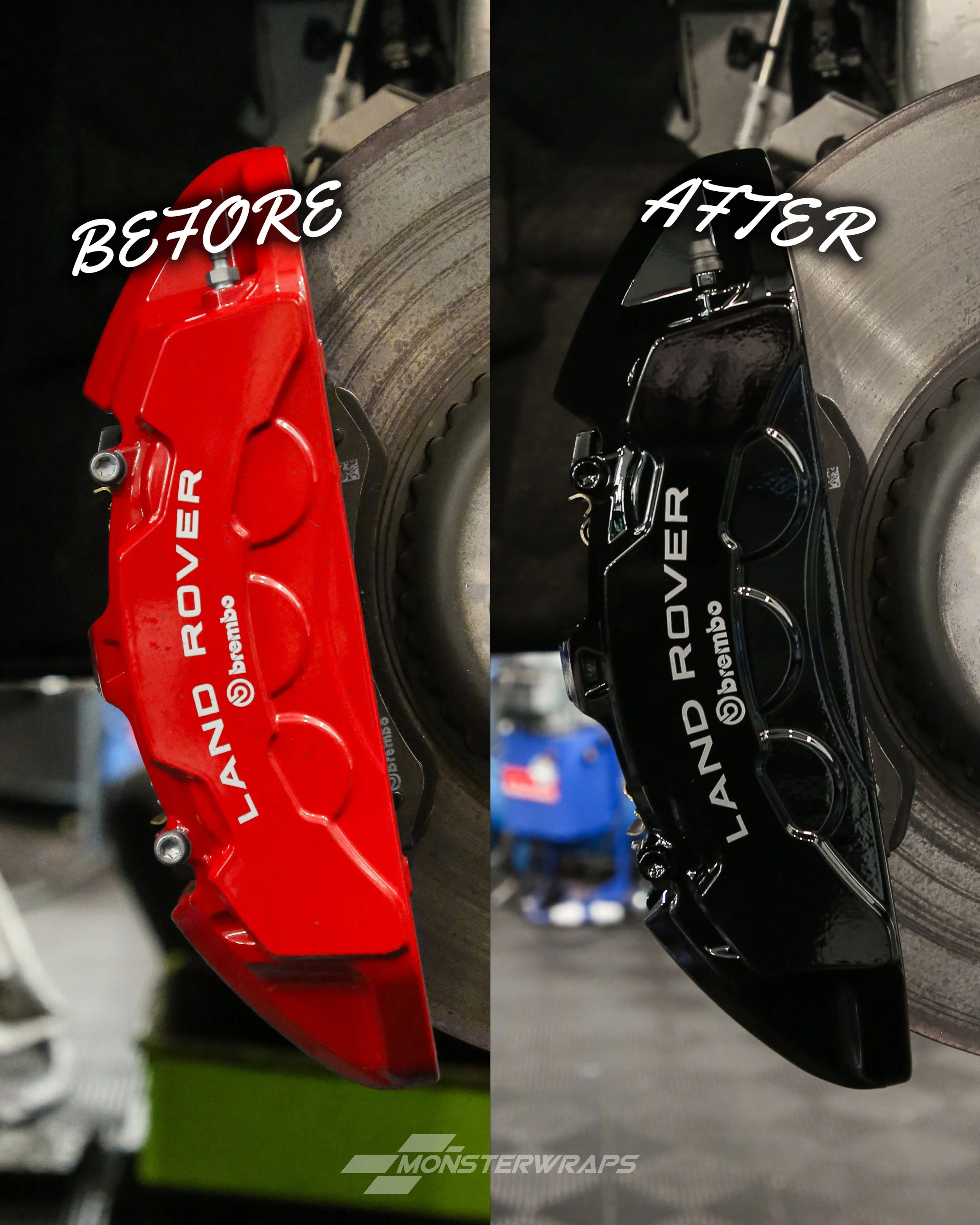 land rover range rover autobiography sport brake calipers painted in gloss black