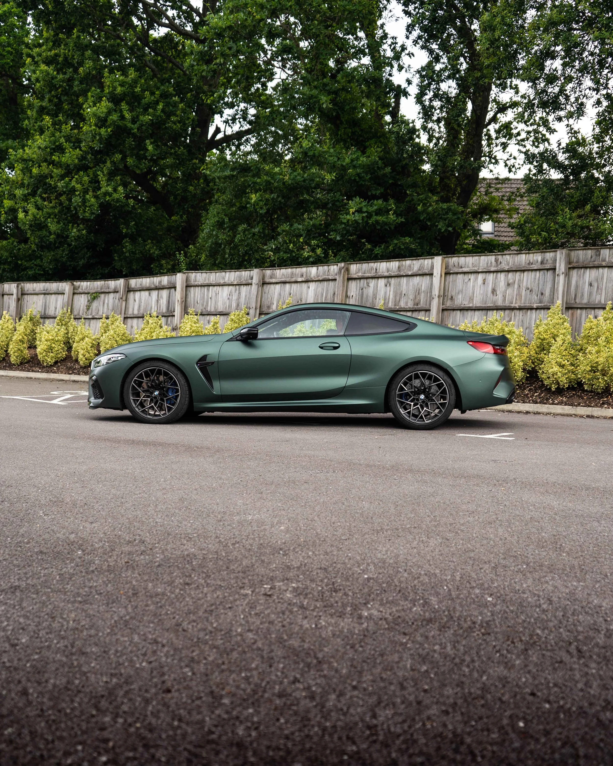 BMW M8 Competition full colour change vinyl wrap 3M matte pine green metallic