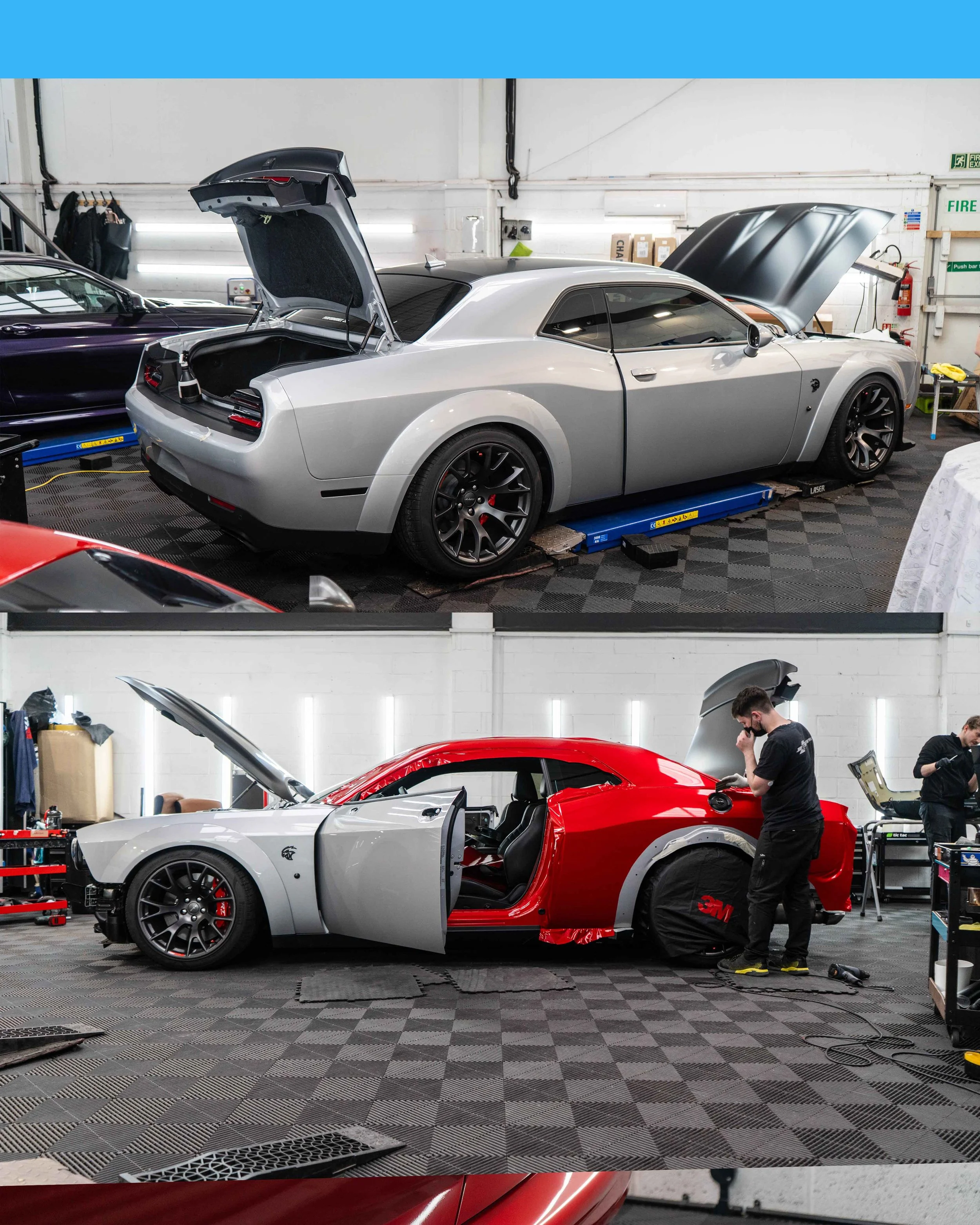 Dodge Challenger SRT Hellcat full colour change vinyl wrap in Oracal 970 Gloss Luscious Lips