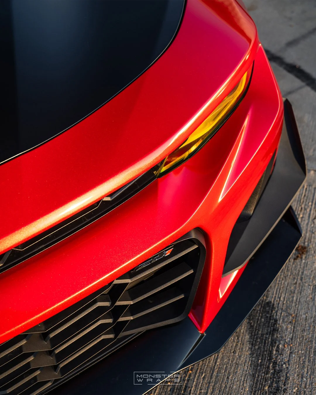 Chevrolet Camaro ZL1 1LE full colour change vinyl wrap Oracal 970 Gloss Luscious Lips custom designed printed door shut jams