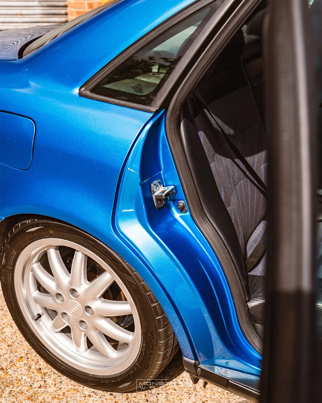 Audi A4 B5 full colour change vinyl wrap Oracal 970 Azure Blue Metallic