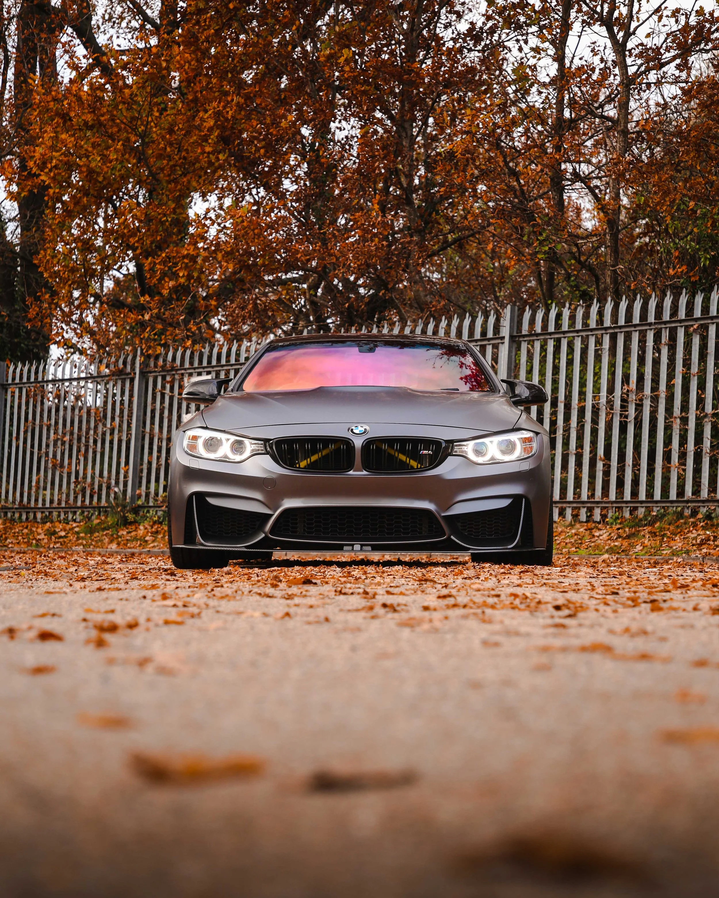 BMW M4 Competiton F87 full external colour change vinyl wrap in 3M 2080 satin dark grey