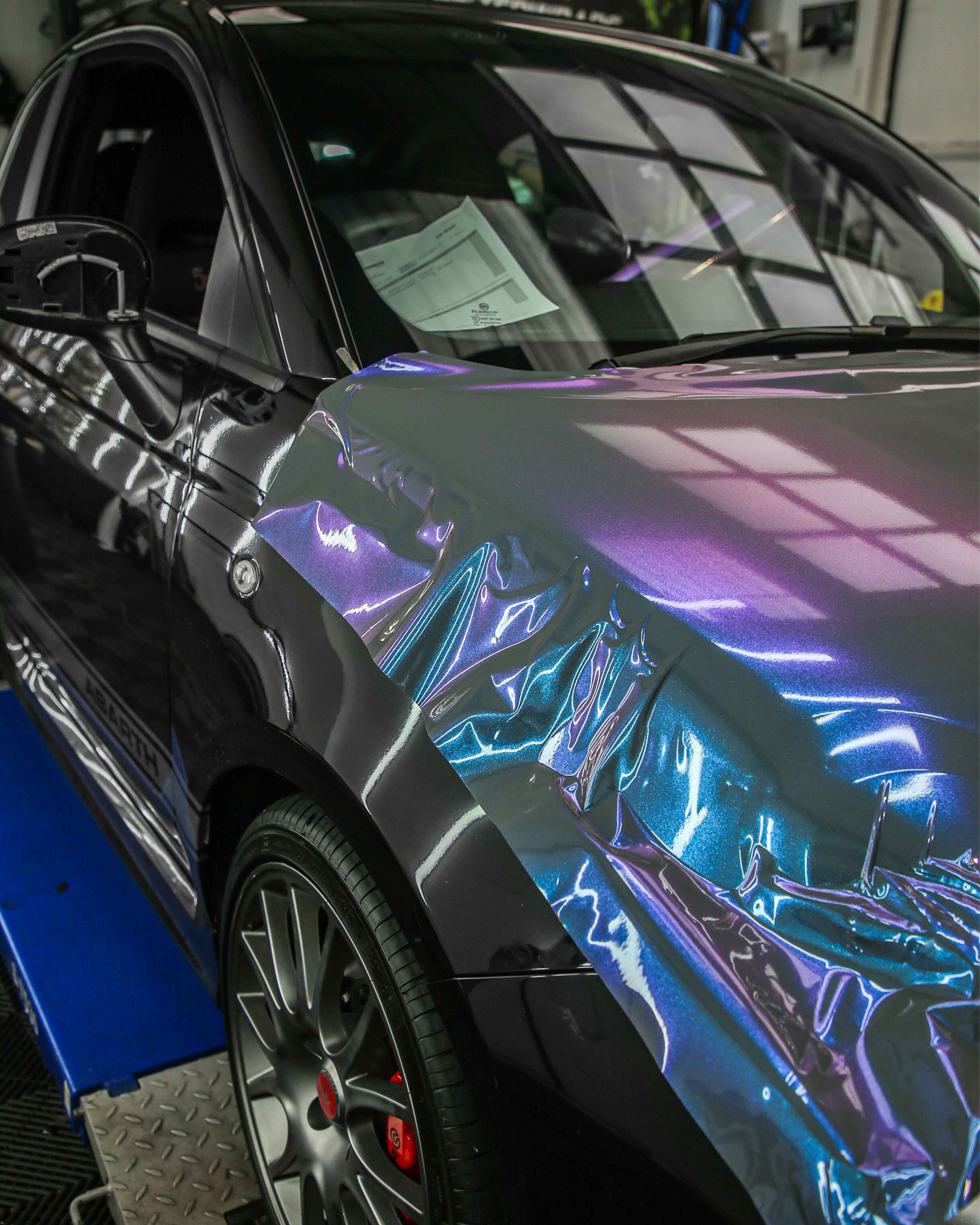 Abarth 595 full wrap in Gloss Flip Chameleon Gloss