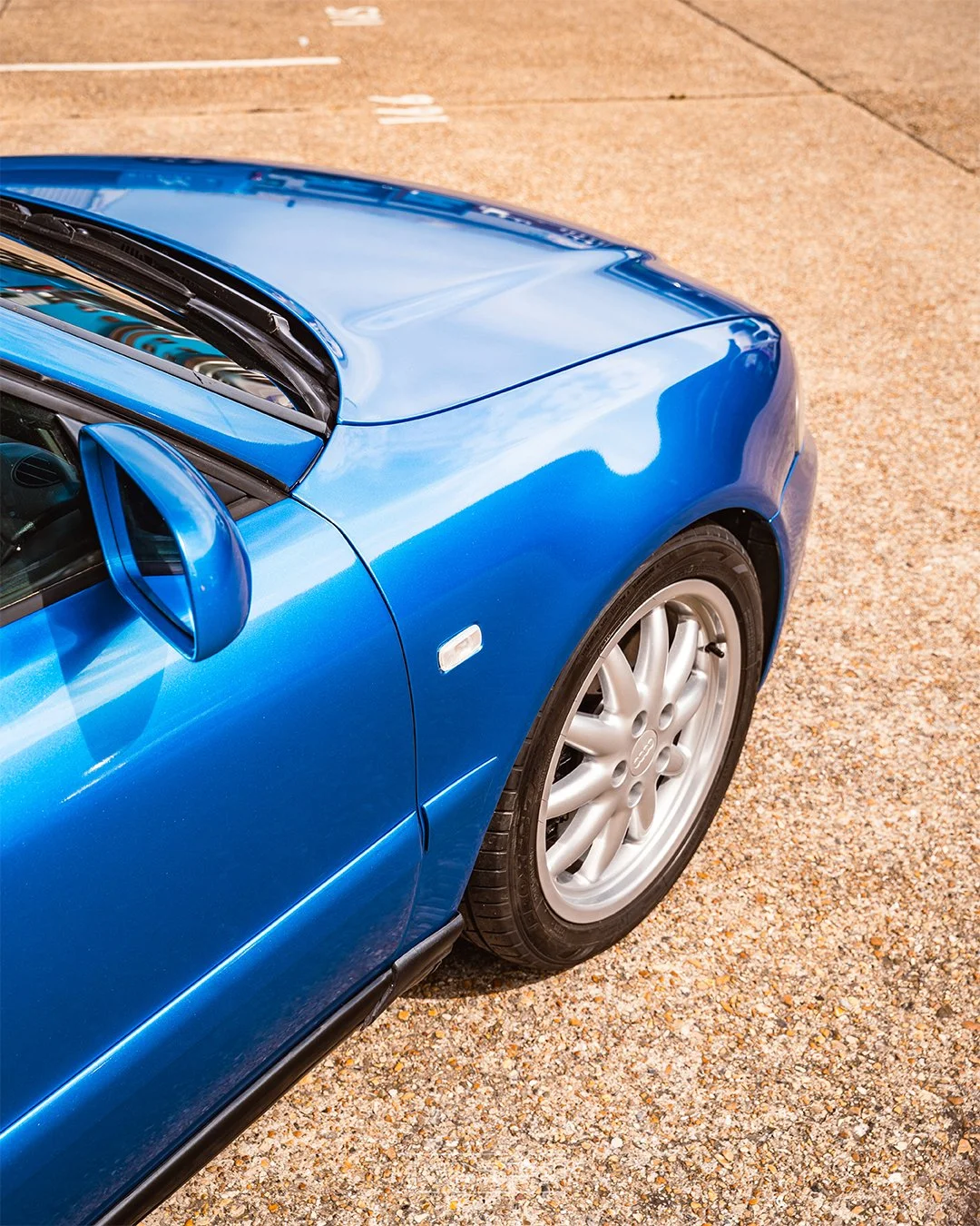 Audi A4 B5 full colour change vinyl wrap Oracal 970 Azure Blue Metallic