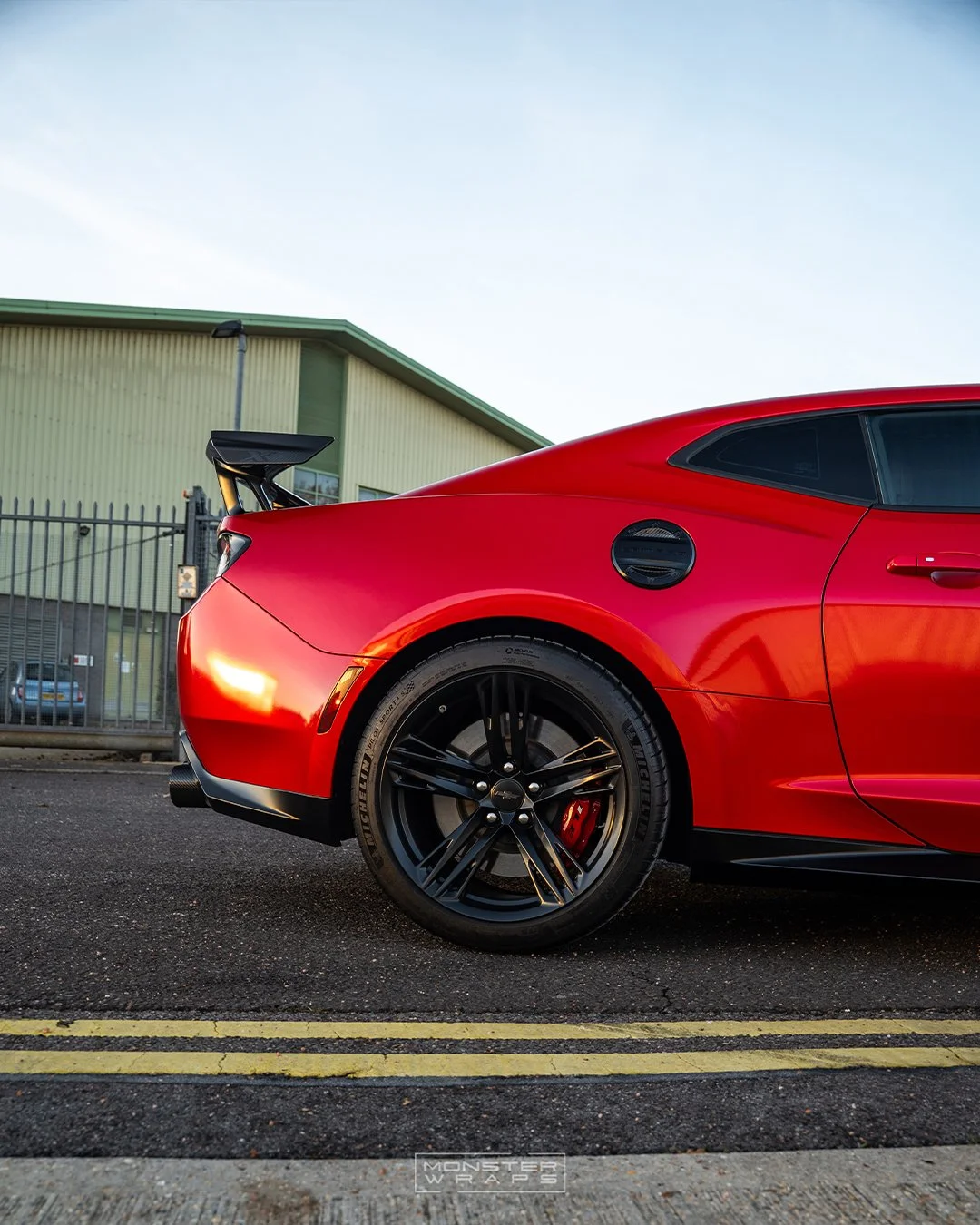 Chevrolet Camaro ZL1 1LE full colour change vinyl wrap Oracal 970 Gloss Luscious Lips custom designed printed door shut jams