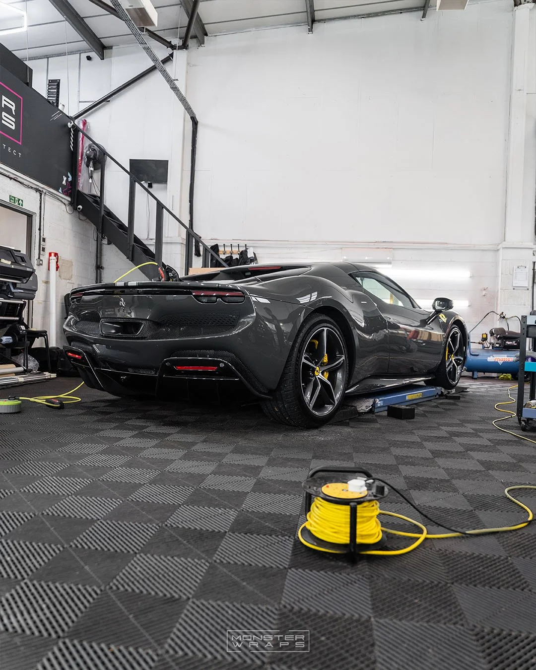 Ferrari 296GTS full external colour change wrap 3M 2080 Matte Pine Green Metallic