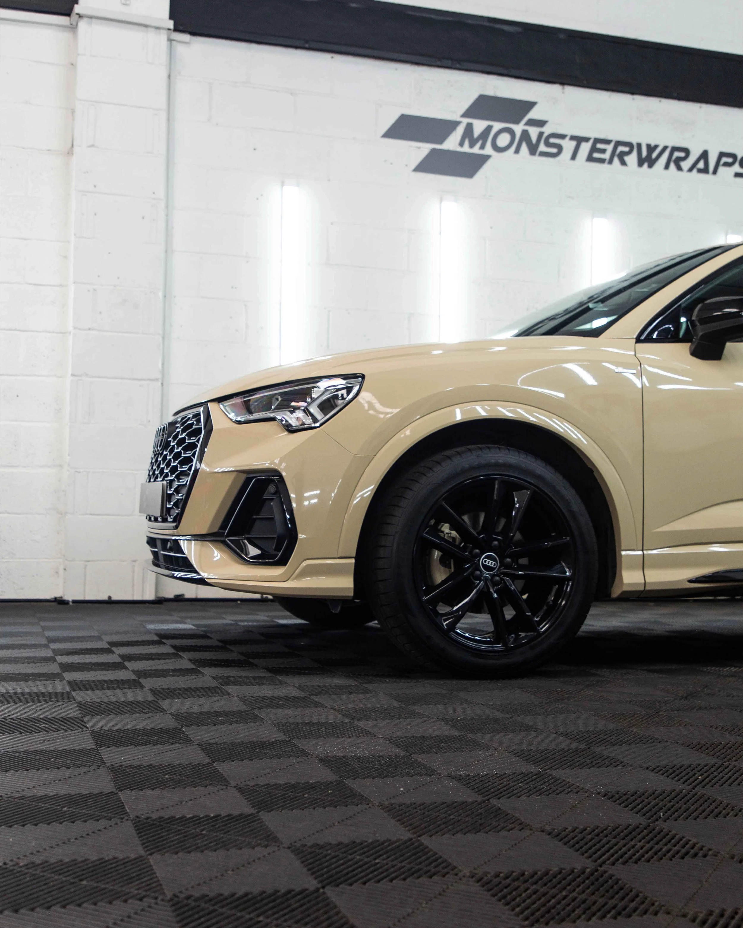 Audi Q3 Coupe S-Line full external colour change vinyl wrap in Arlon Gloss Sand Brown