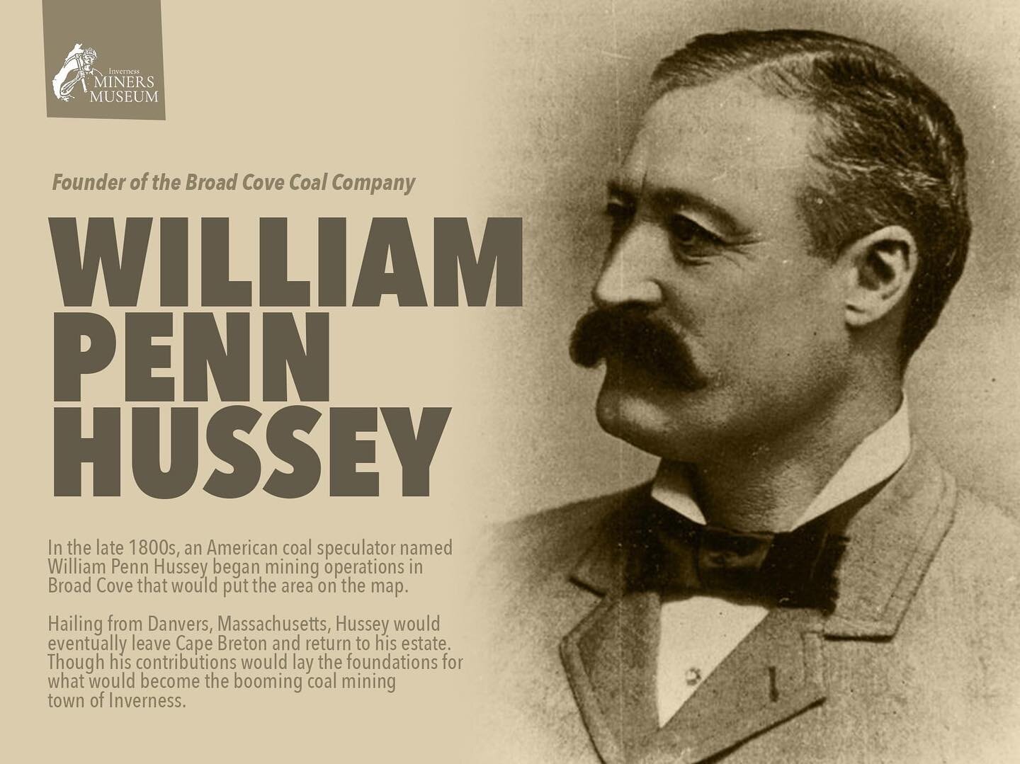 Happy Massachusetts Day! 🇺🇸

Perhaps you may wonder the connection between Inverness, Nova Scotia and Massachusetts, U.S.A.? 

In the late 1800s, an American coal speculator named William Penn Hussey began mining operations in Broad Cove that would