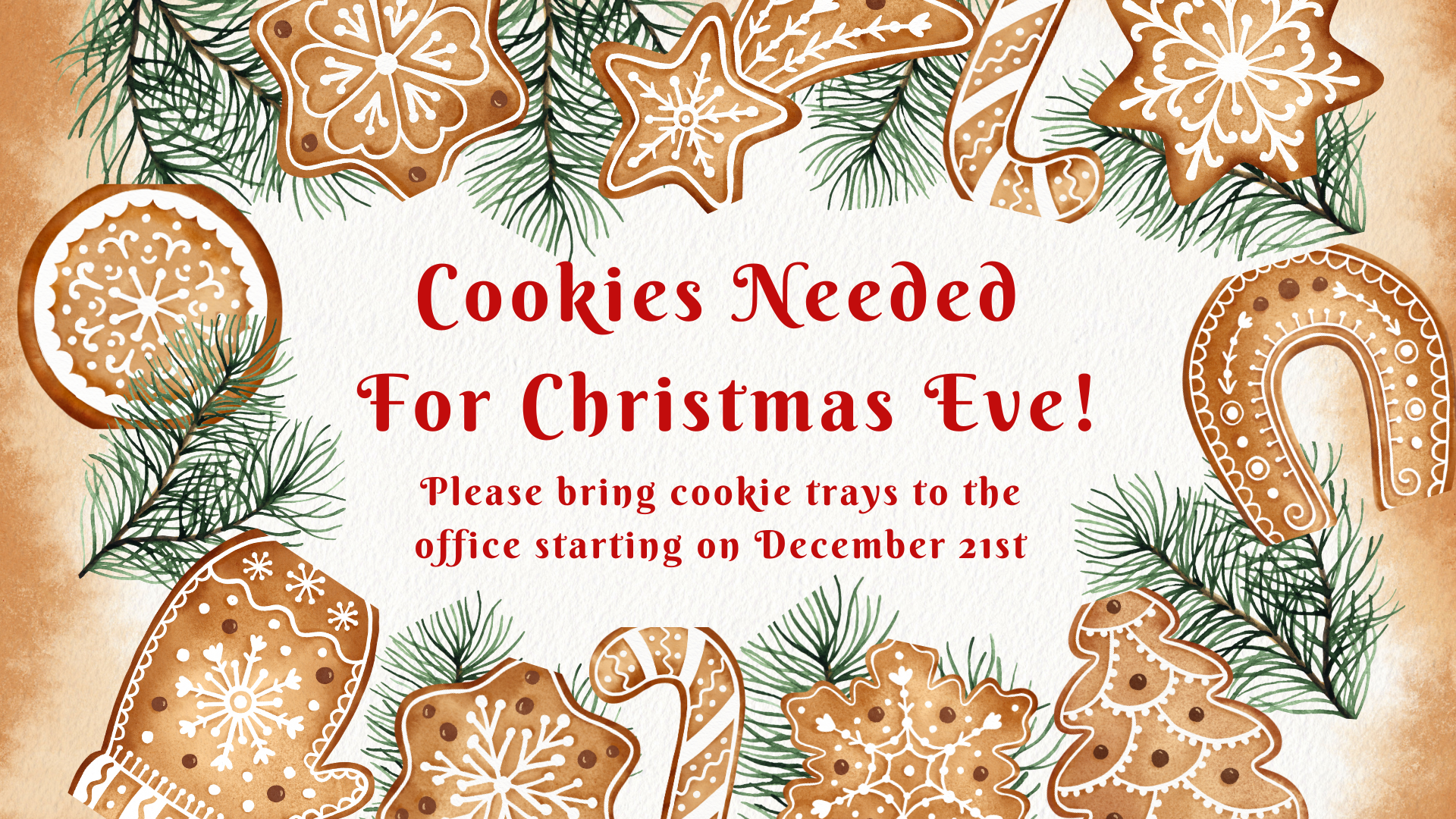 Beige Green Illustrated Gingerbread Cookie Merry Christmas Greeting Card.png