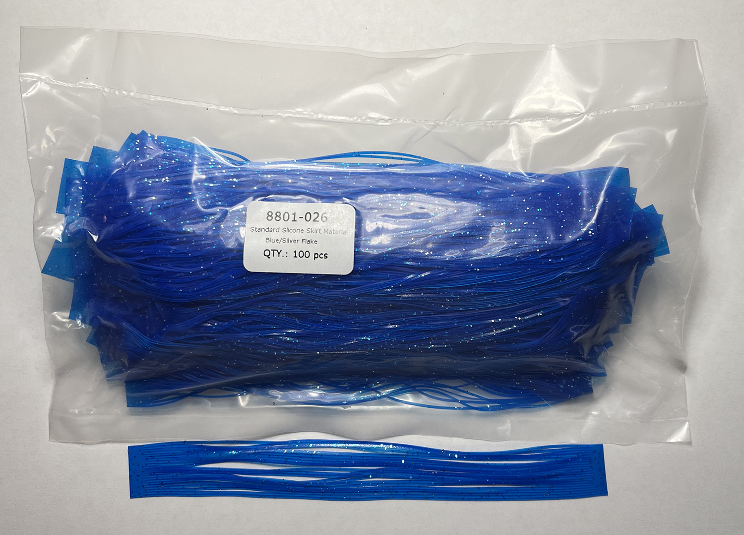 Blue/Silver Flake Lure Skirt Tabs